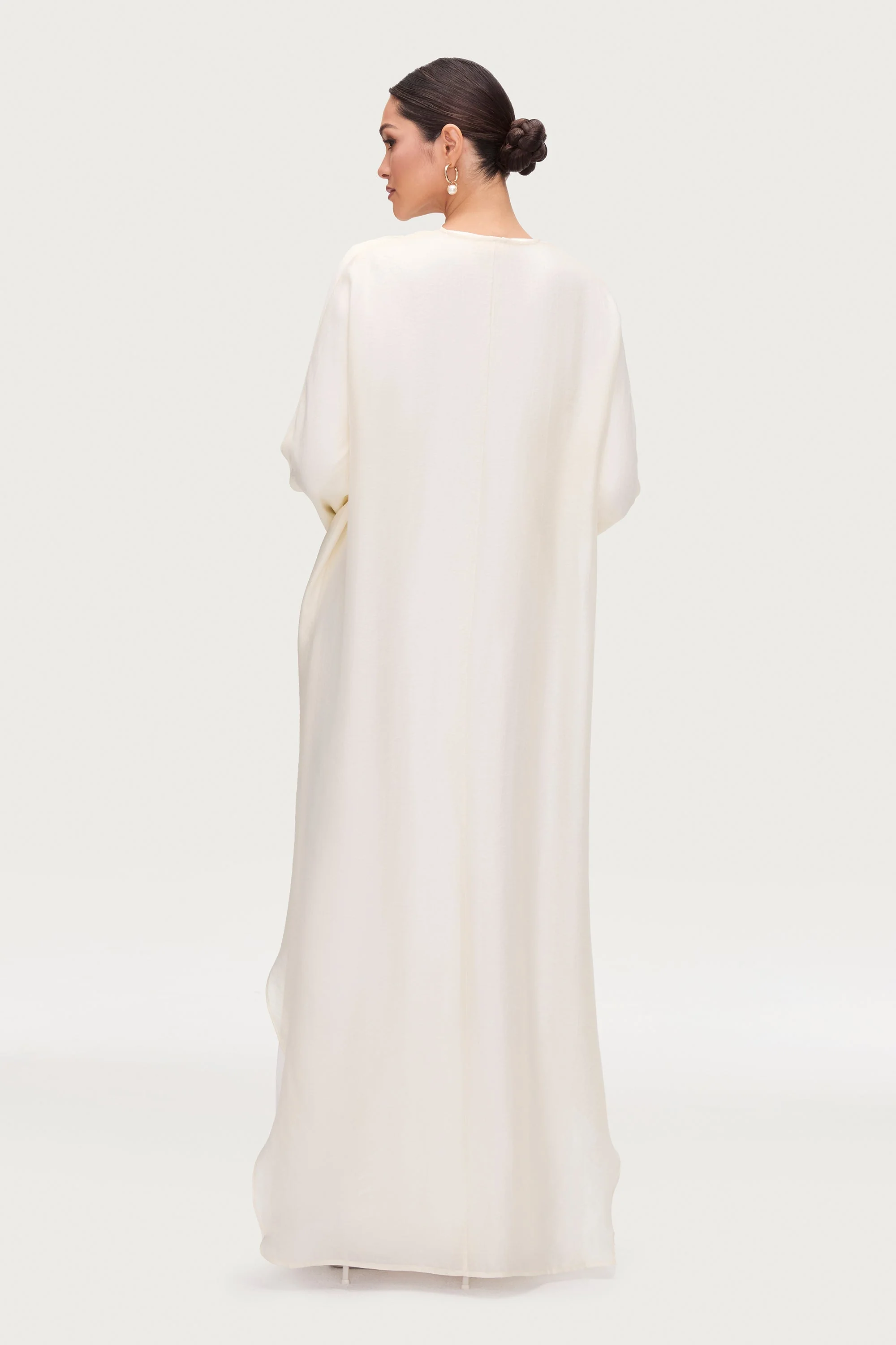 Ahlam Silk Abaya & Dress Set - Moonbeam - Image 5