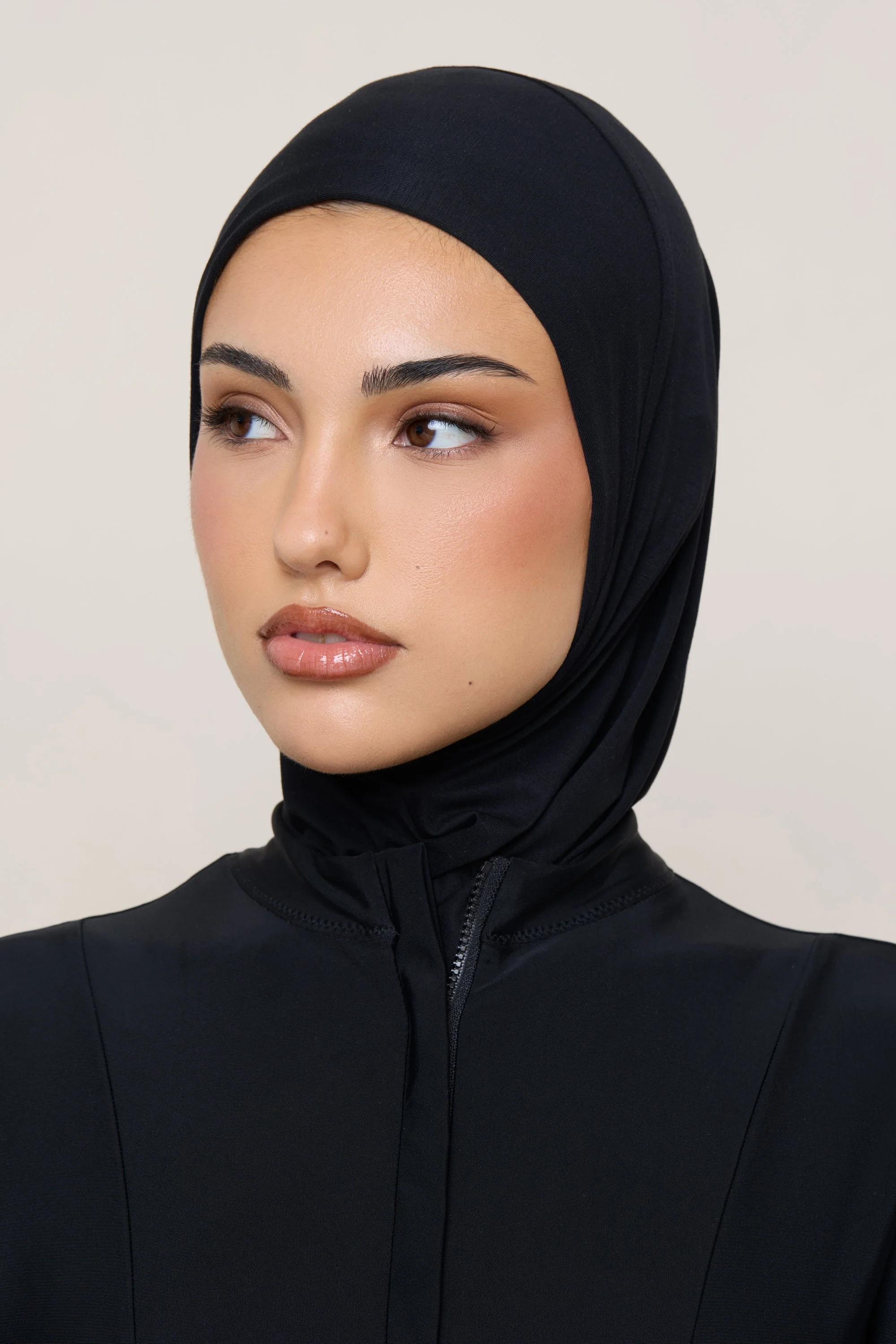 Amira Bamboo Jersey Instant Hijab - Black - Image 10