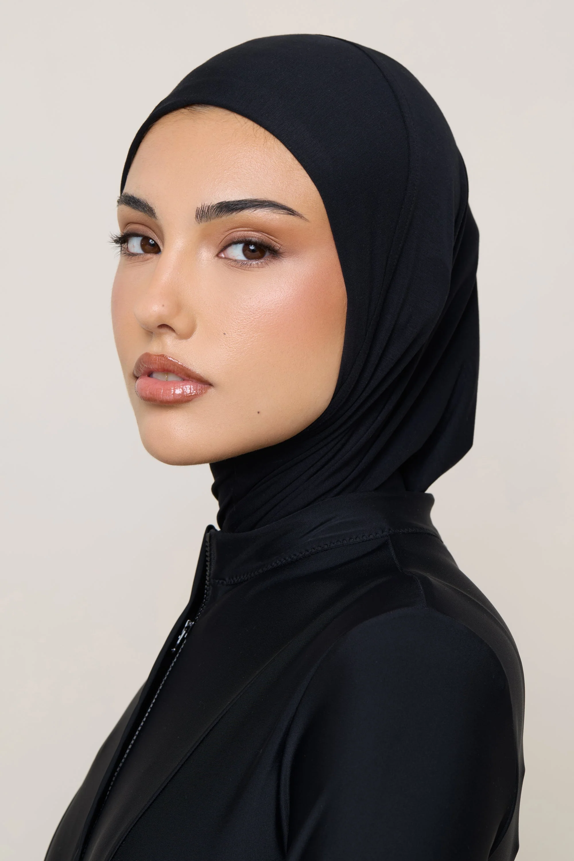 Amira Bamboo Jersey Instant Hijab - Black - Image 11
