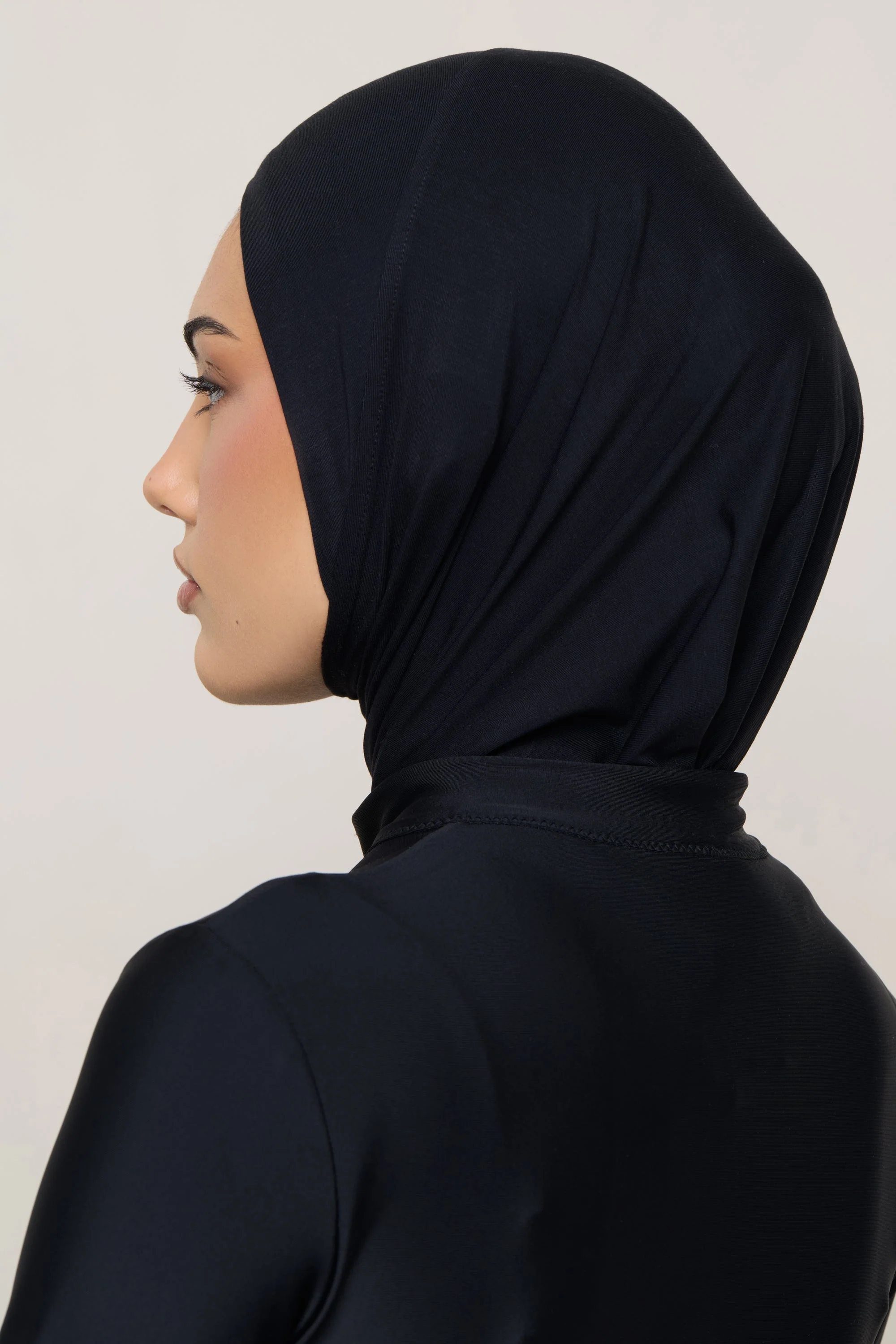 Amira Bamboo Jersey Instant Hijab - Black - Image 12