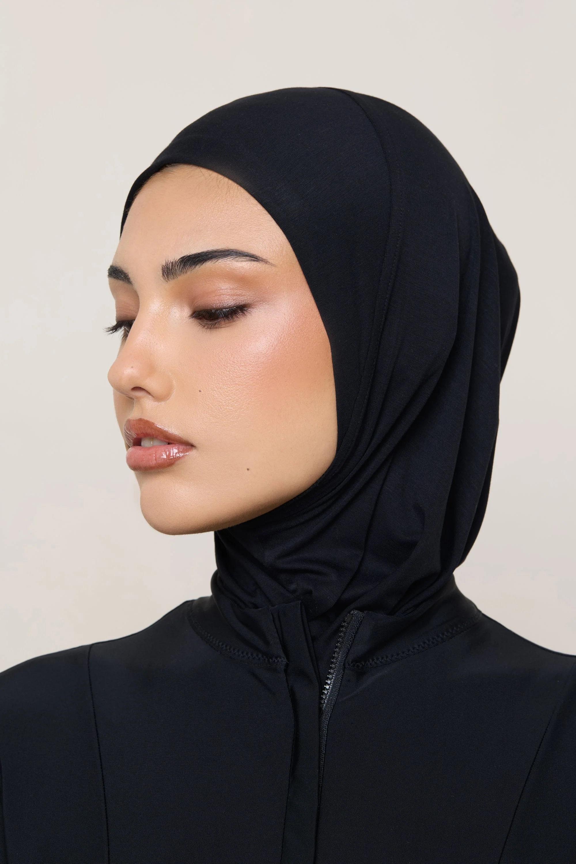 Amira Bamboo Jersey Instant Hijab - Black - Image 9