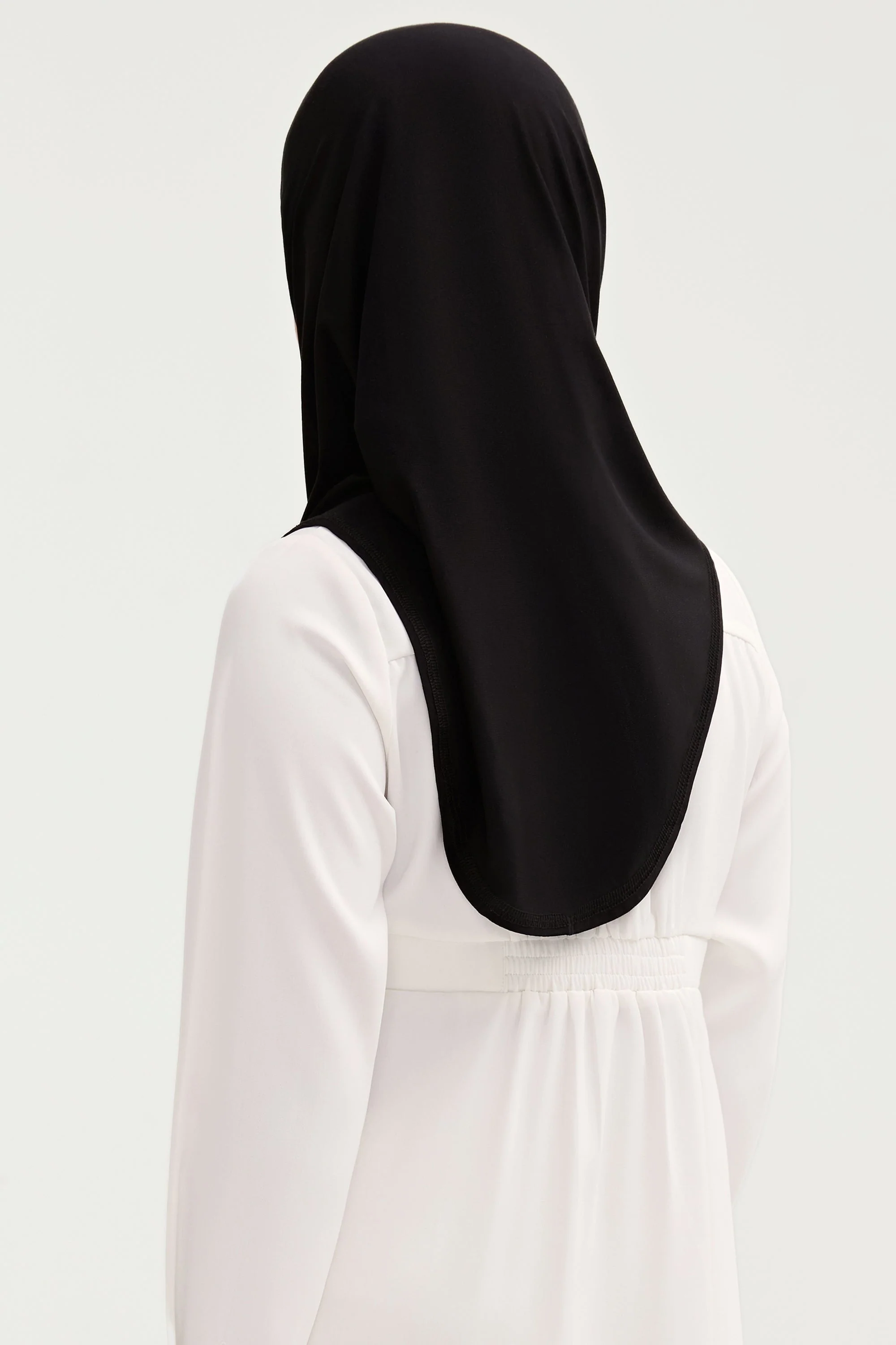 Amira Bamboo Jersey Instant Hijab - Black (Girls) - Image 4