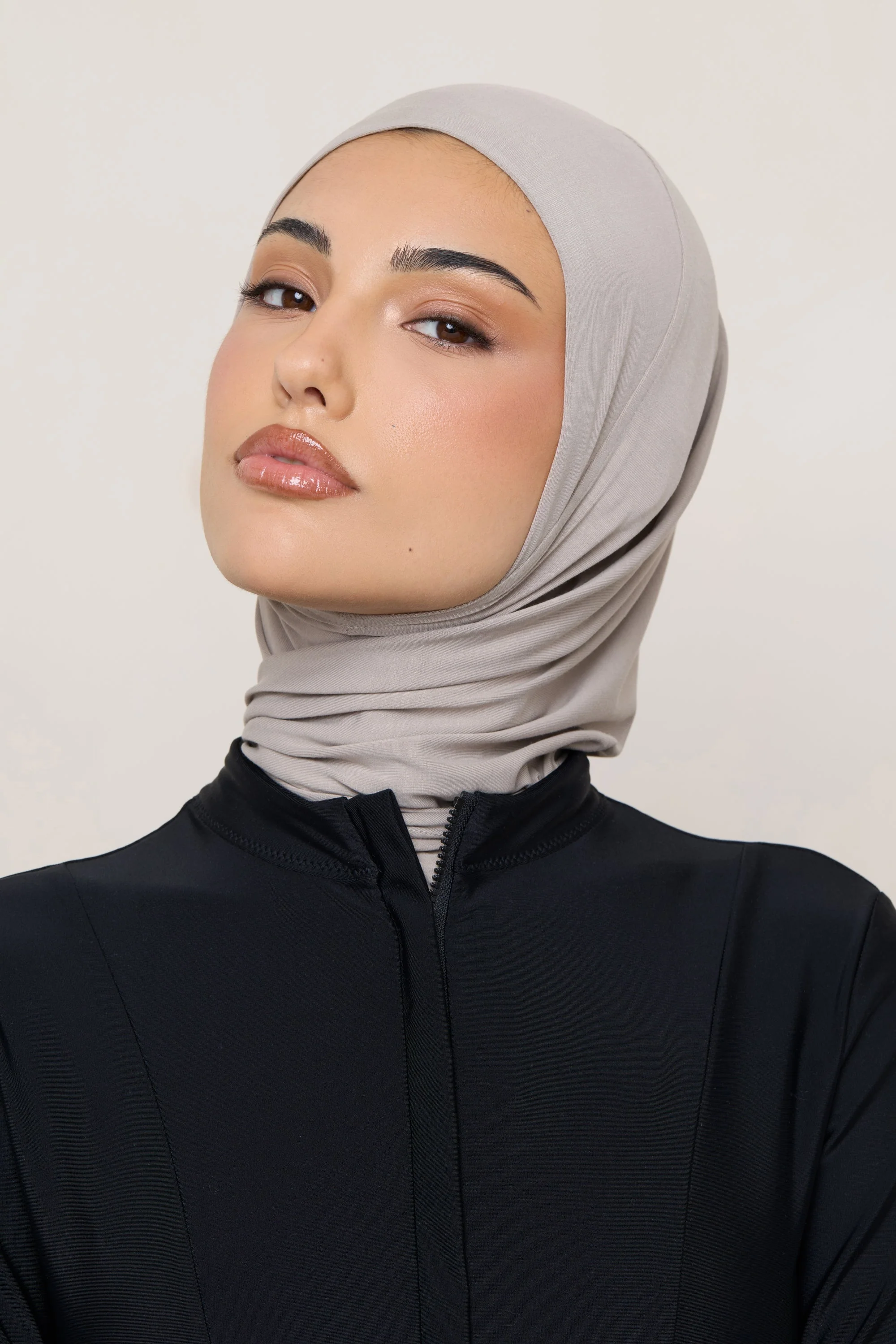 Amira Bamboo Jersey Instant Hijab - Mink - Image 6