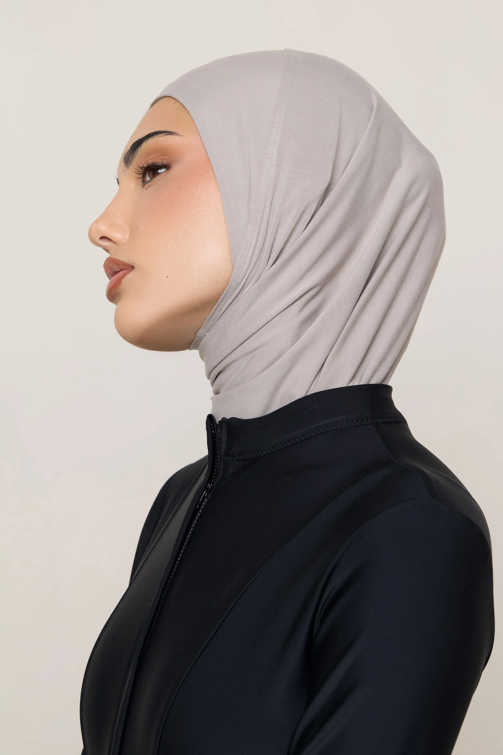 Amira Bamboo Jersey Instant Hijab - Mink - Image 8