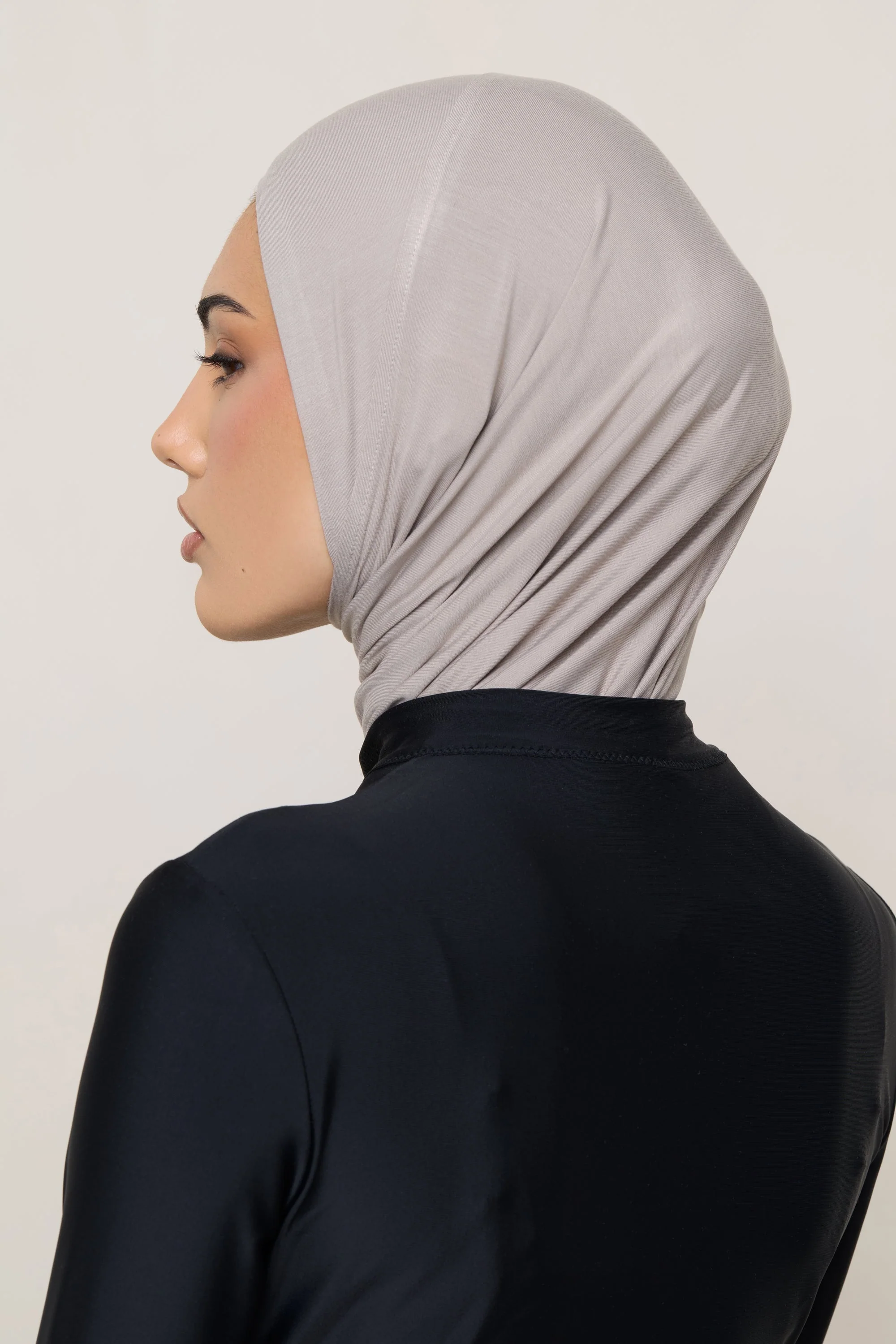 Amira Bamboo Jersey Instant Hijab - Mink - Image 9