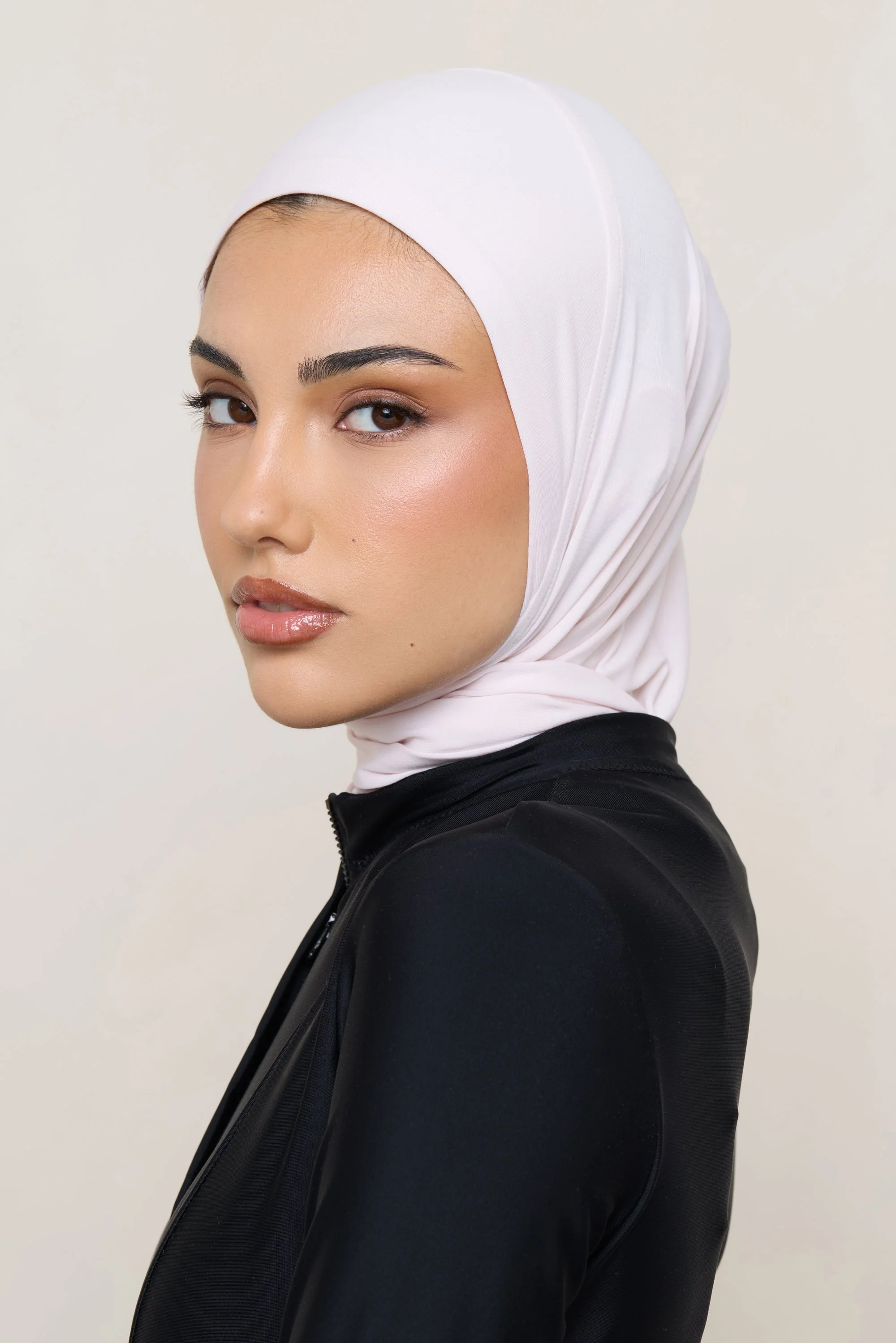 Amira Bamboo Jersey Instant Hijab - Petal Pink - Image 8