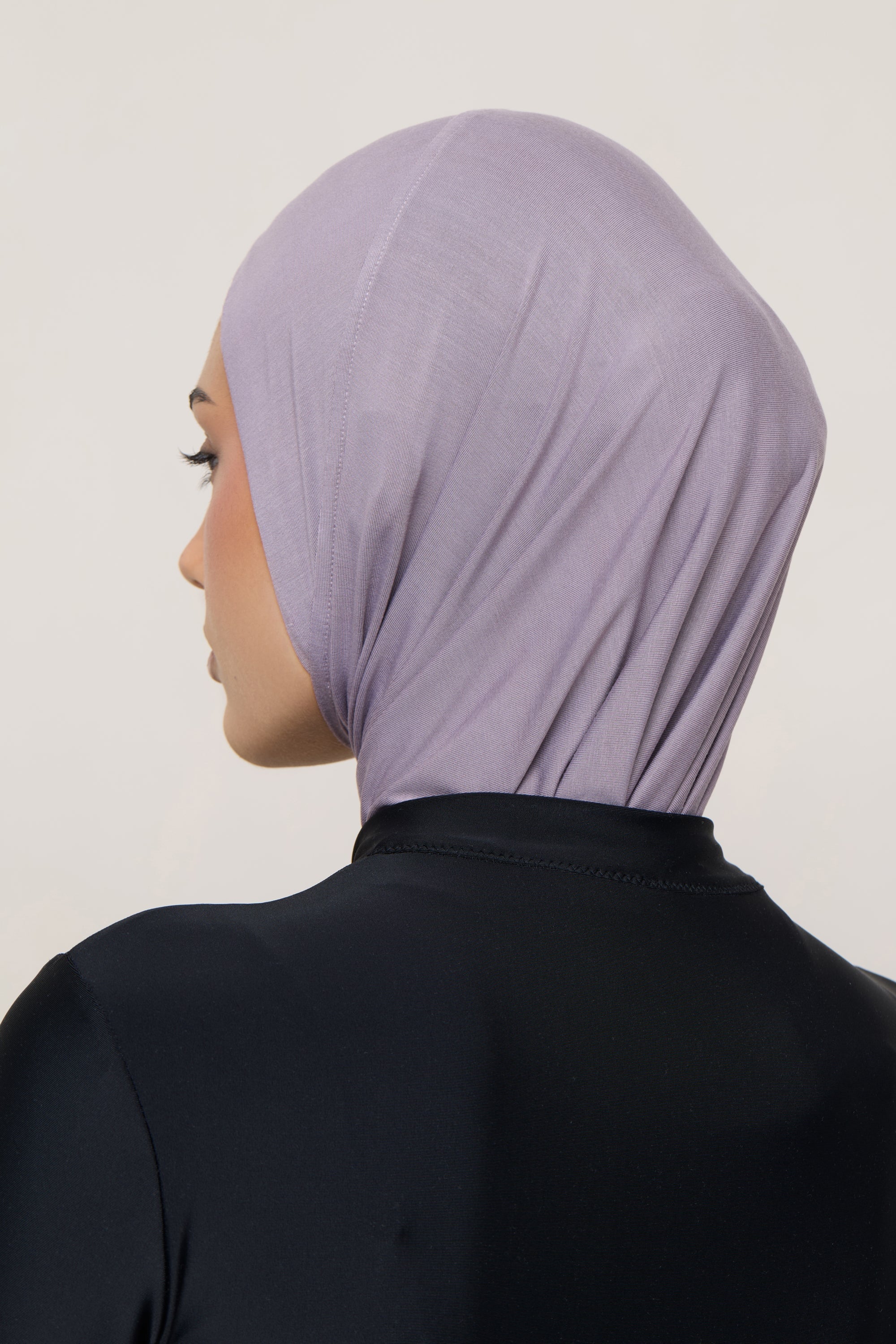 Amira Bamboo Jersey Instant Hijab - Purple Dove - Image 8