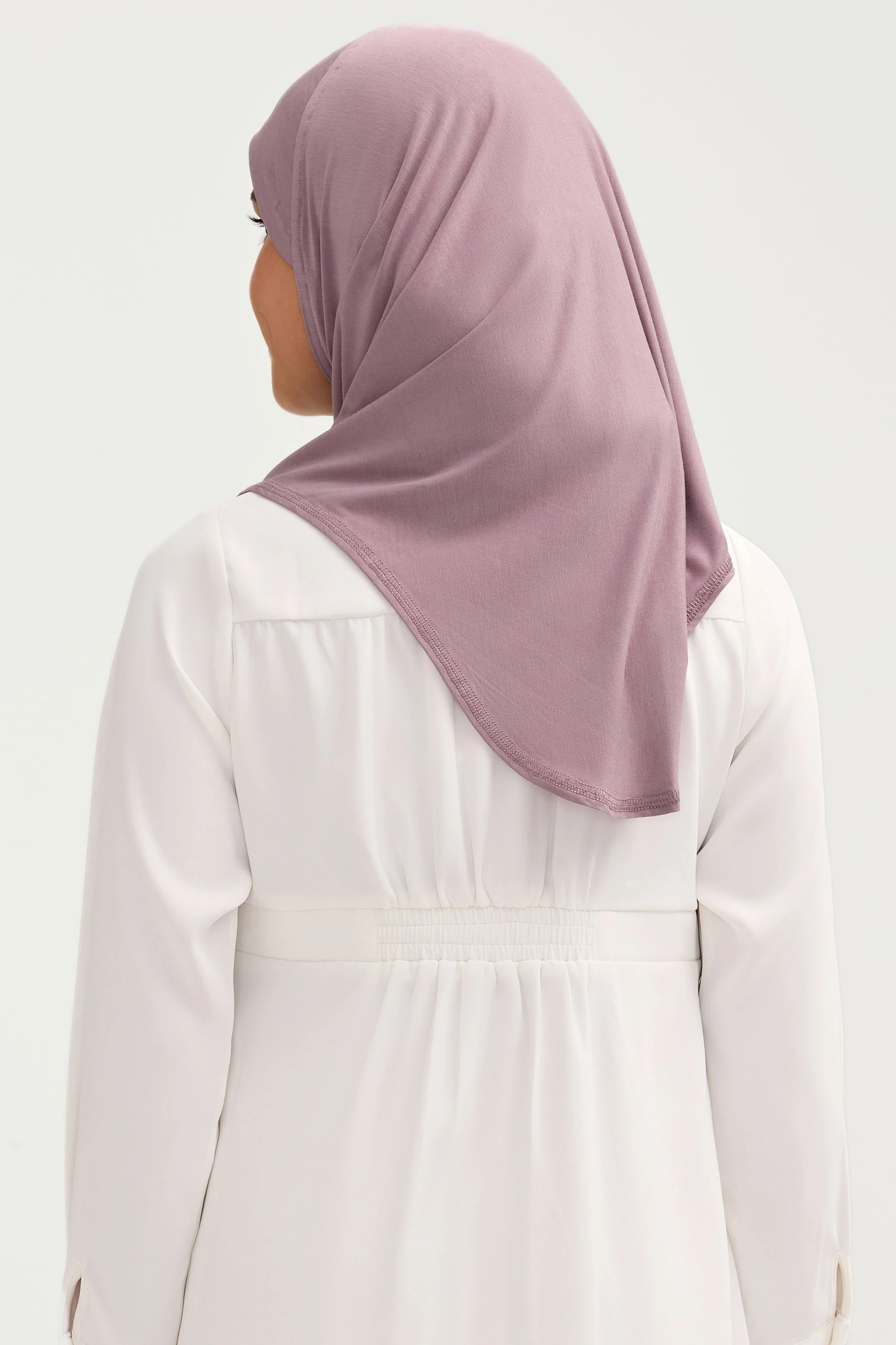 Amira Bamboo Jersey Instant Hijab - Purple Dove (Girls) - Image 4