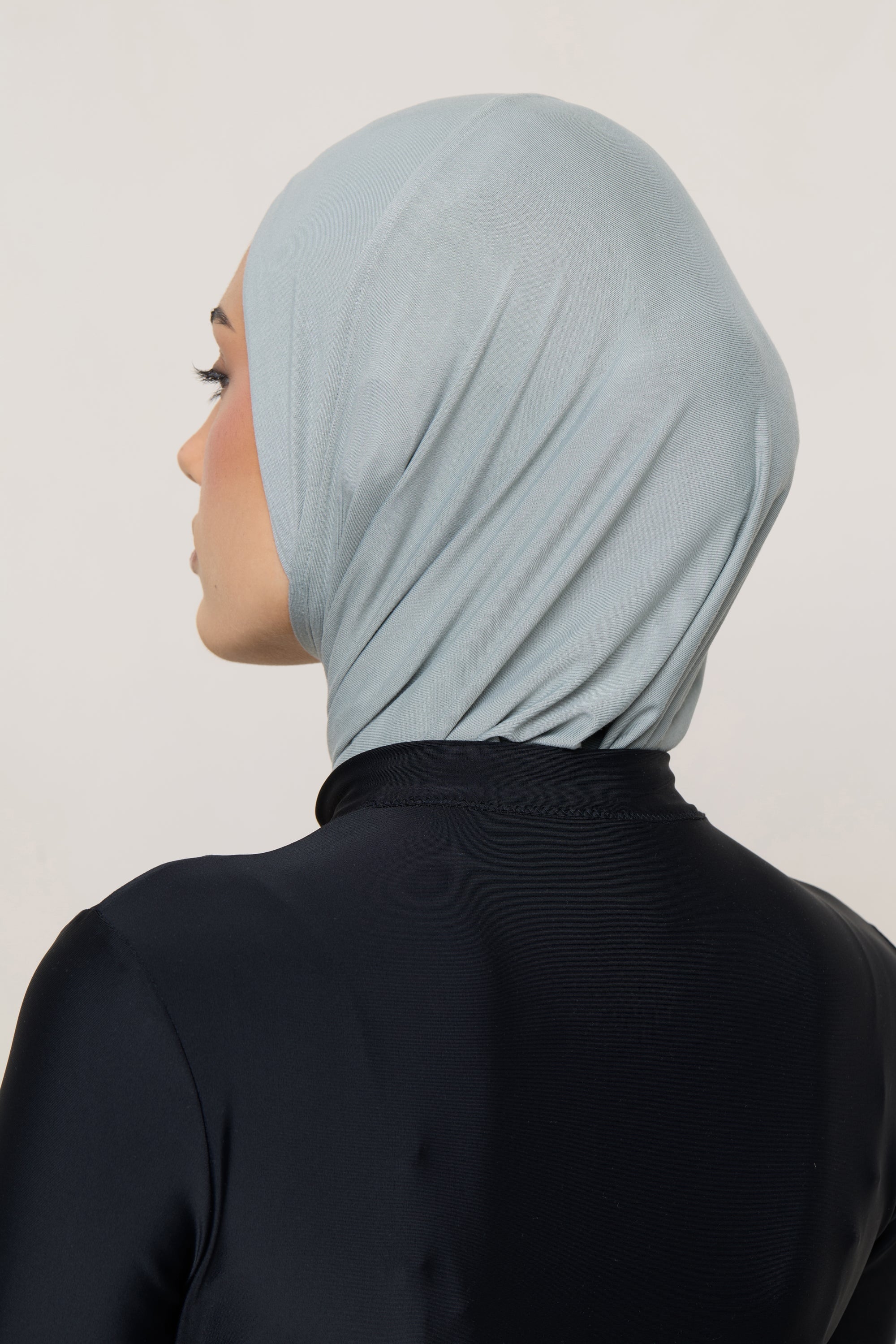 Amira Bamboo Jersey Instant Hijab - Sage - Image 11