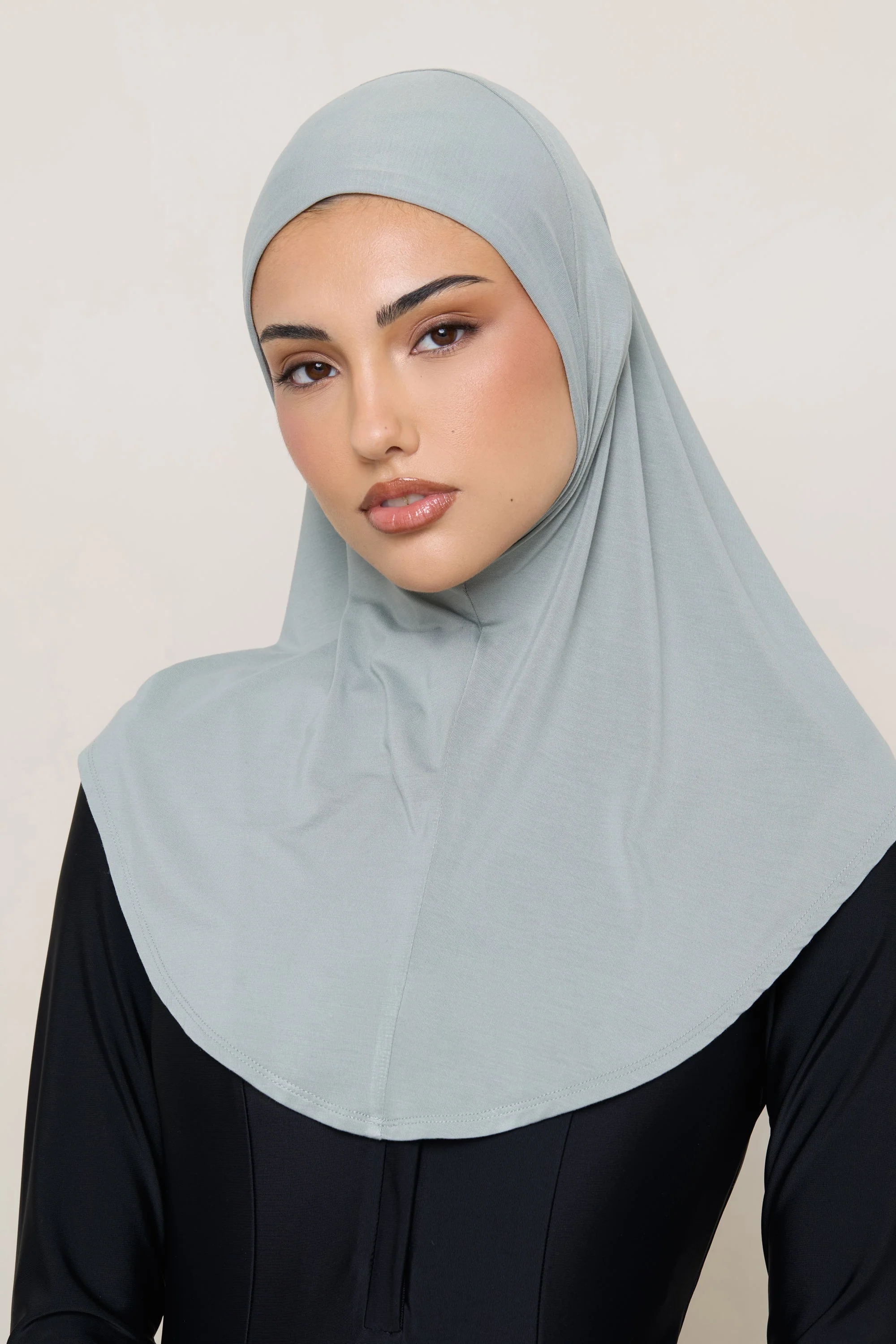 Amira Bamboo Jersey Instant Hijab - Sage - Image 3