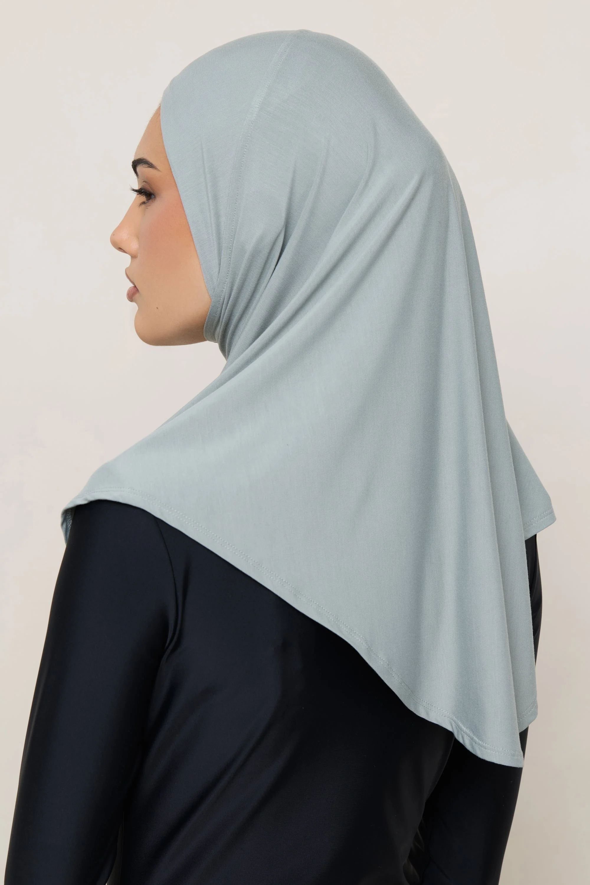 Amira Bamboo Jersey Instant Hijab - Sage - Image 6