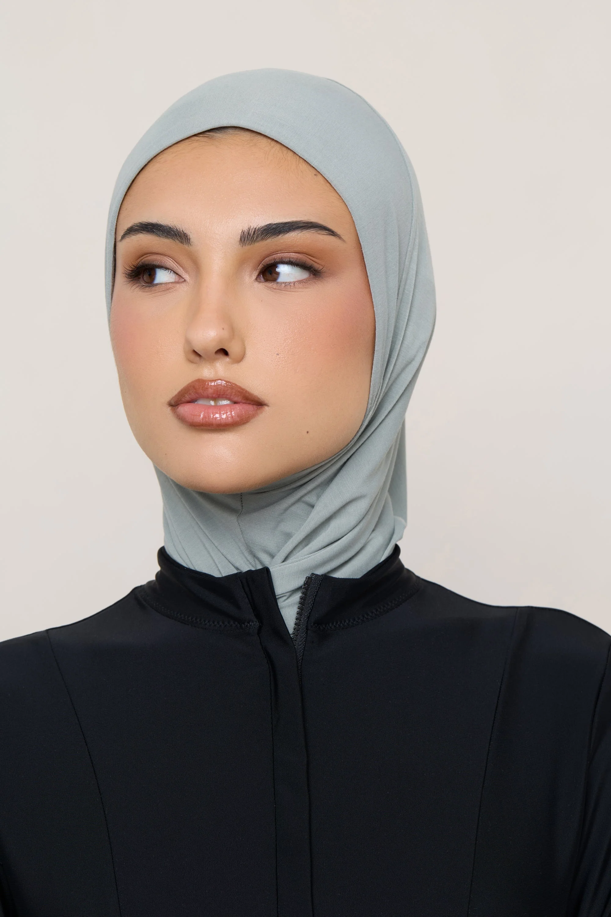 Amira Bamboo Jersey Instant Hijab - Sage - Image 8