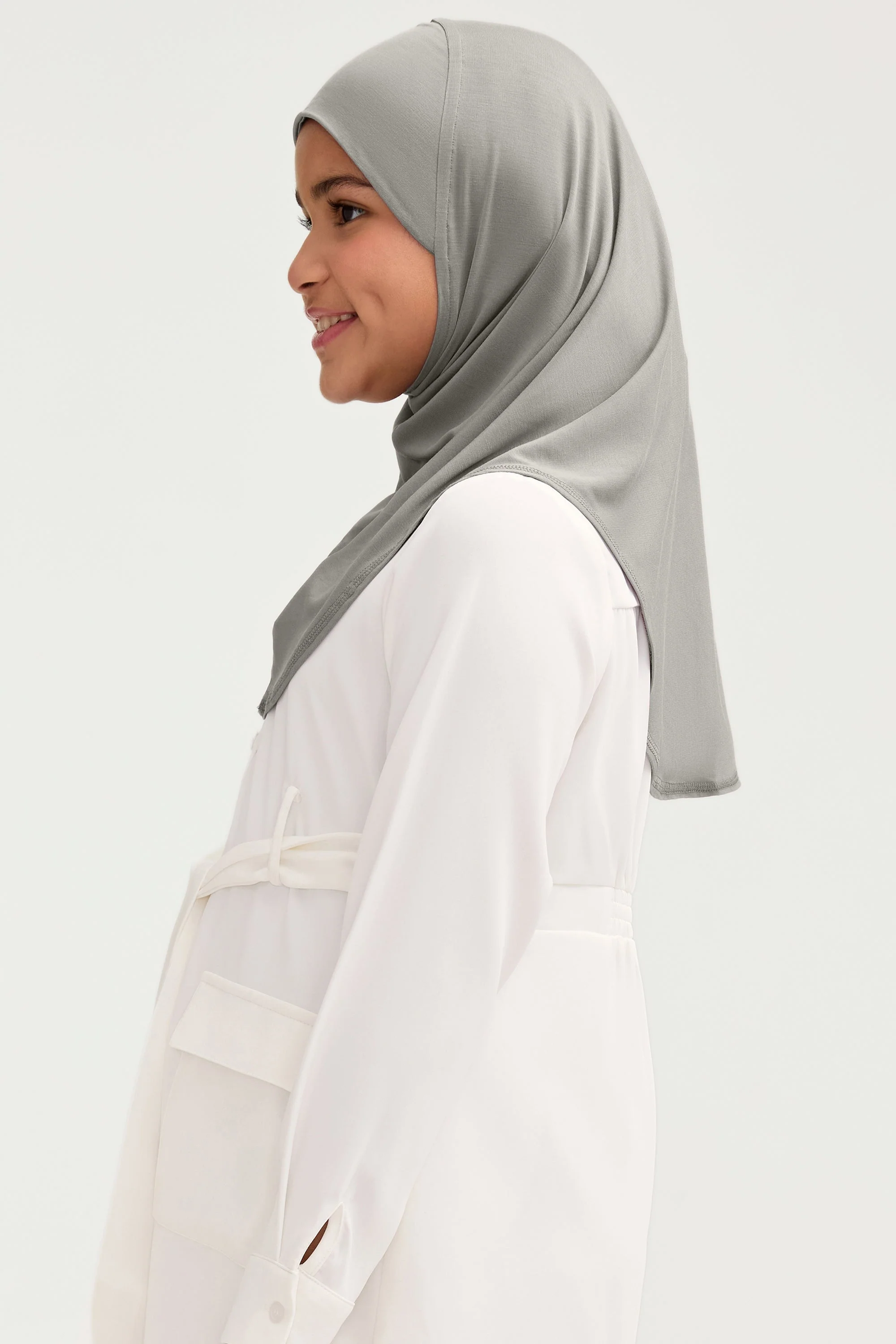 Amira Bamboo Jersey Instant Hijab - Sage (Girls) - Image 3