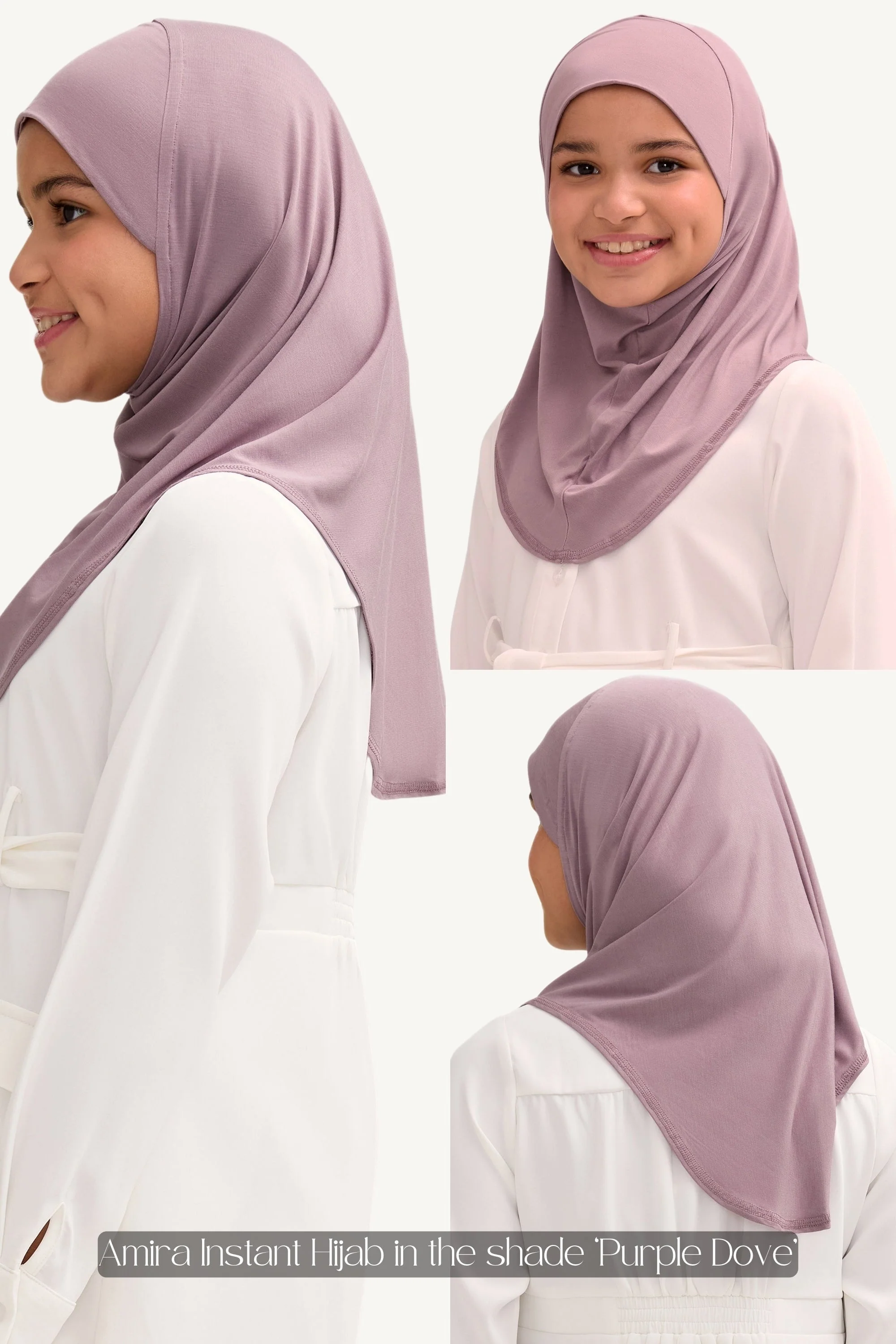 Amira Bamboo Jersey Instant Hijab - Sage (Girls) - Image 5