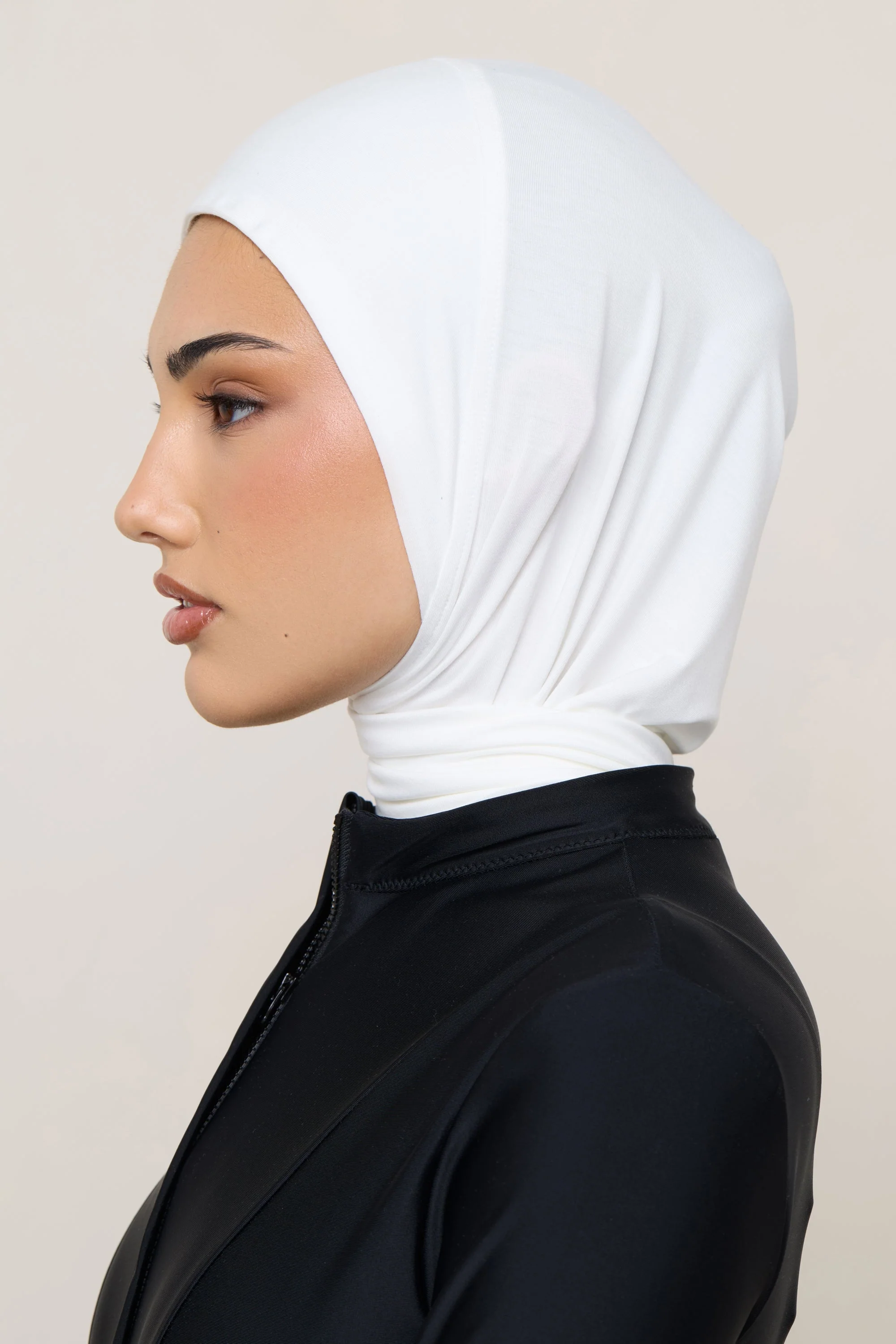 Amira Bamboo Jersey Instant Hijab - White - Image 6