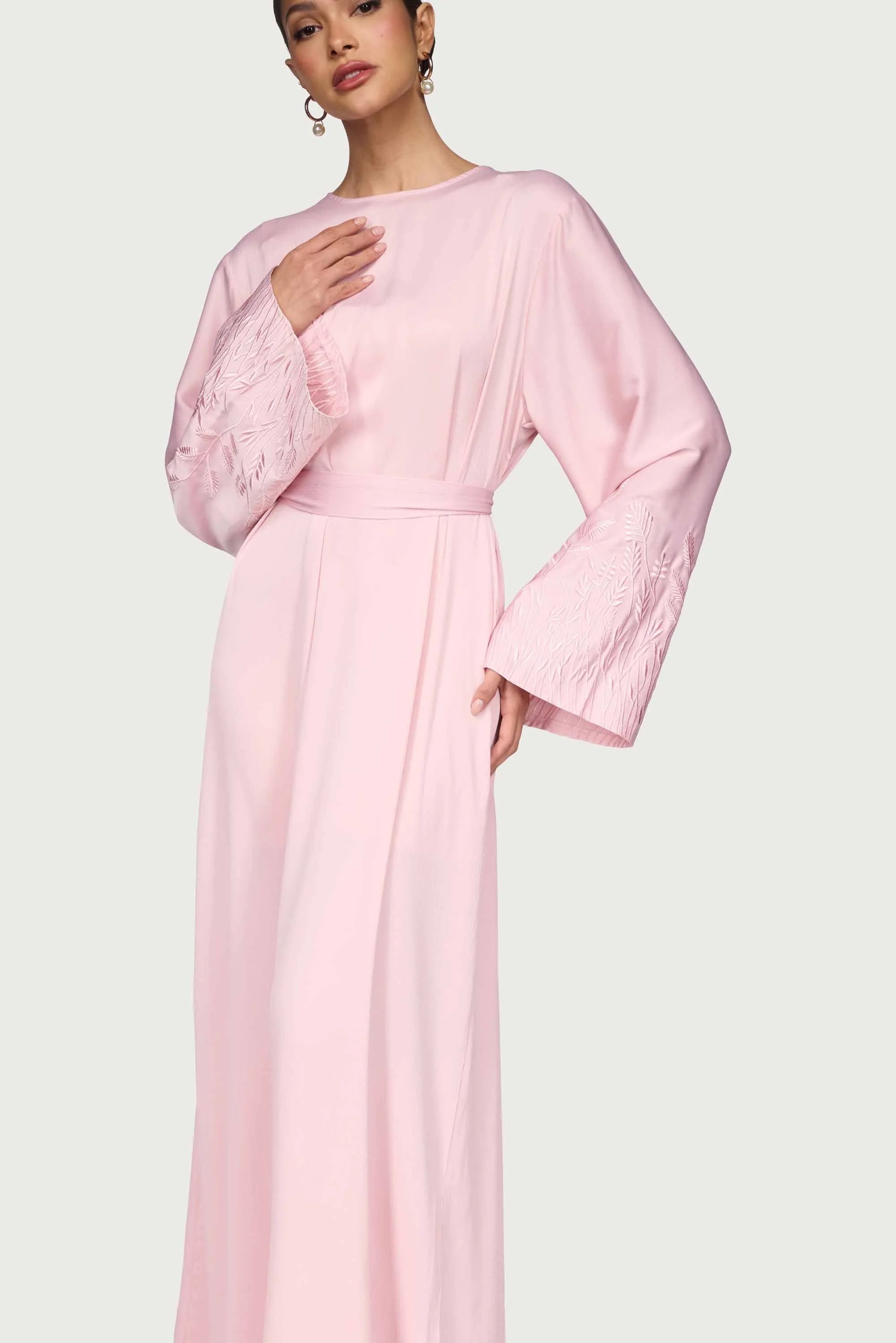 Ascia Embroidered Maxi Dress - Pastel Pink - Image 3