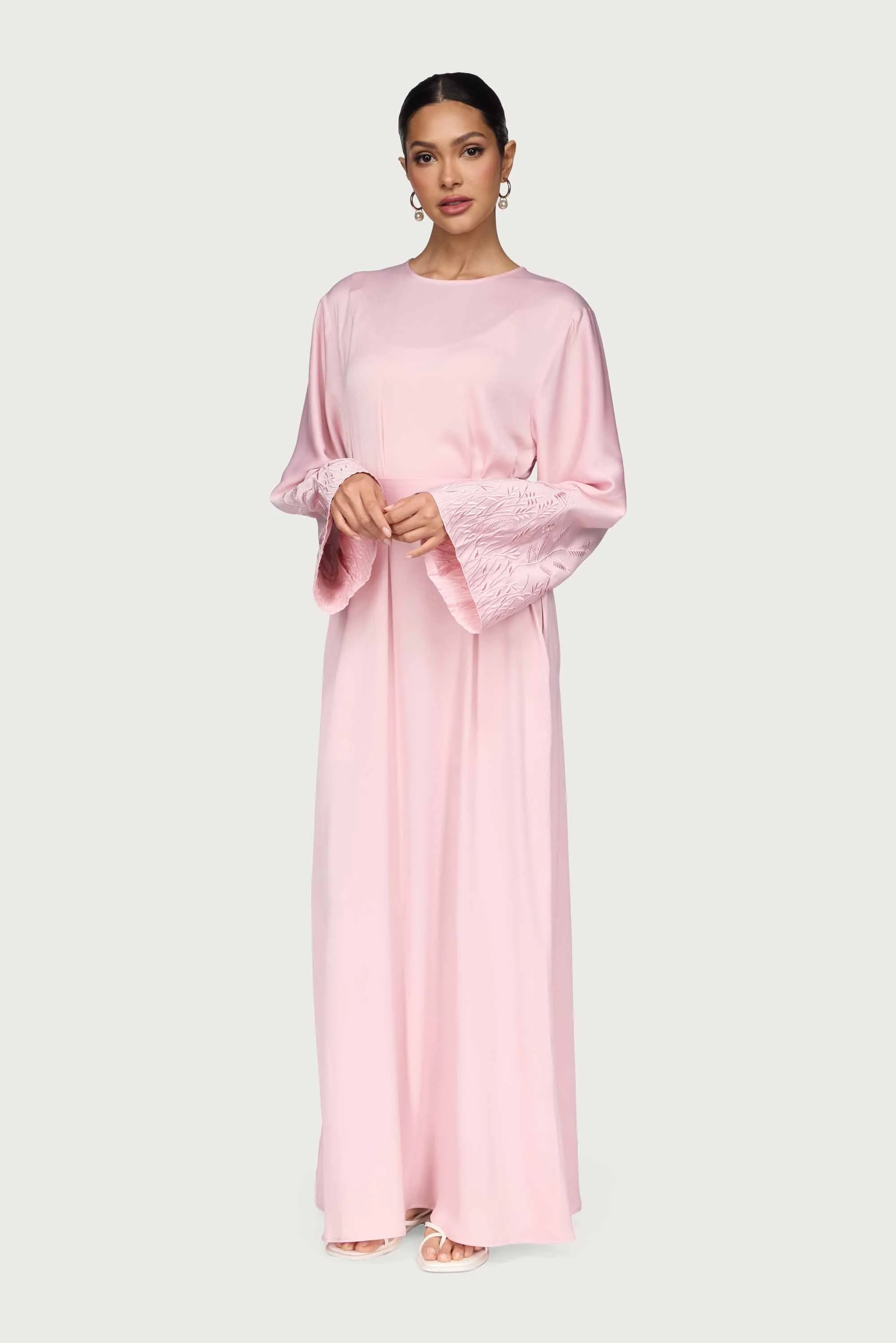 Ascia Embroidered Maxi Dress - Pastel Pink - Image 4
