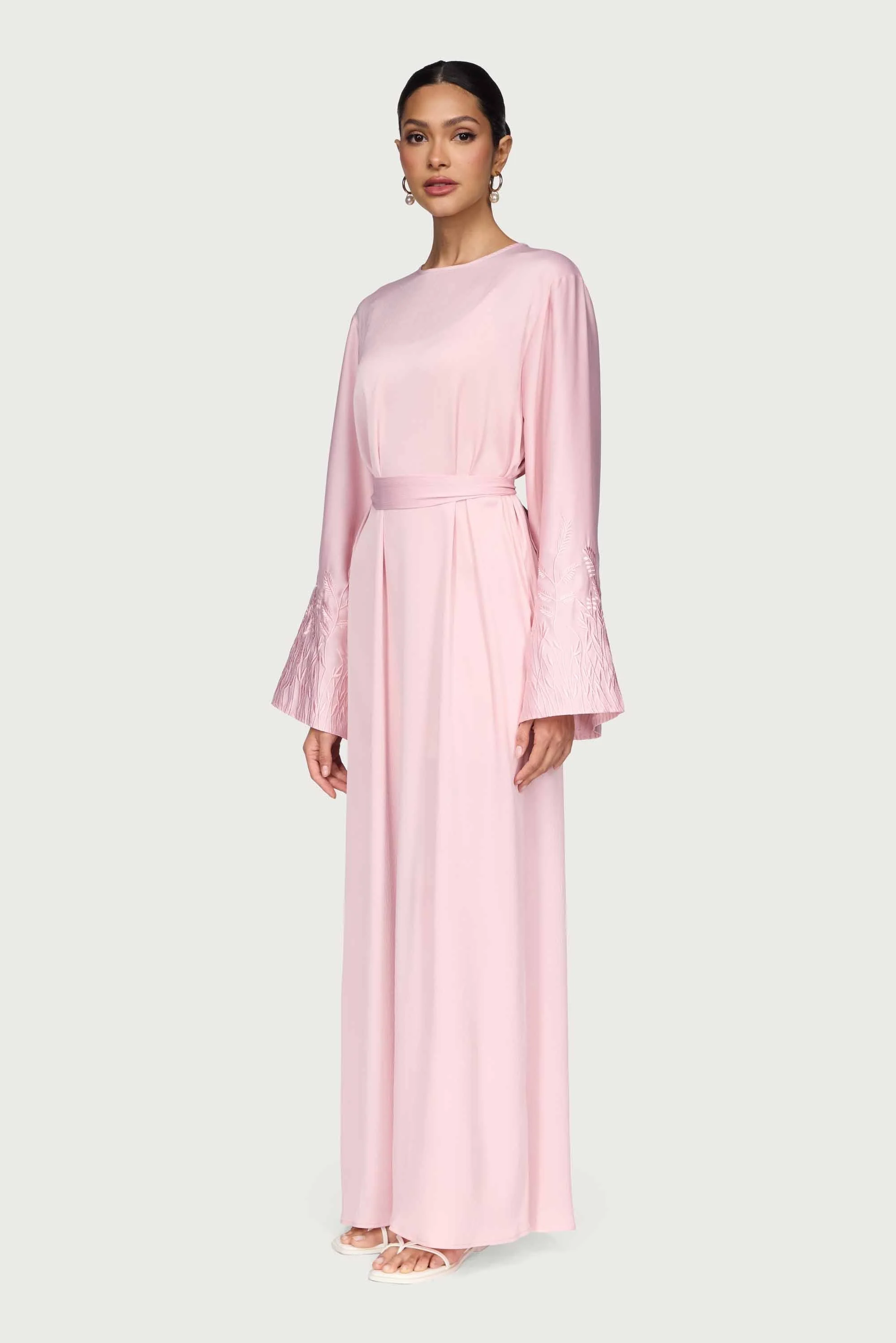Ascia Embroidered Maxi Dress - Pastel Pink - Image 5