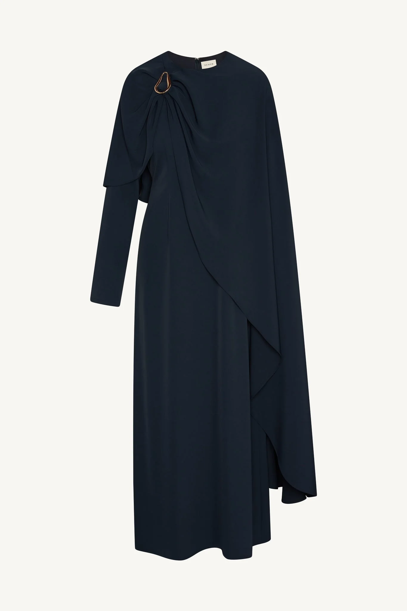 Asymmetric Cape Maxi Dress - Midnight - Image 6