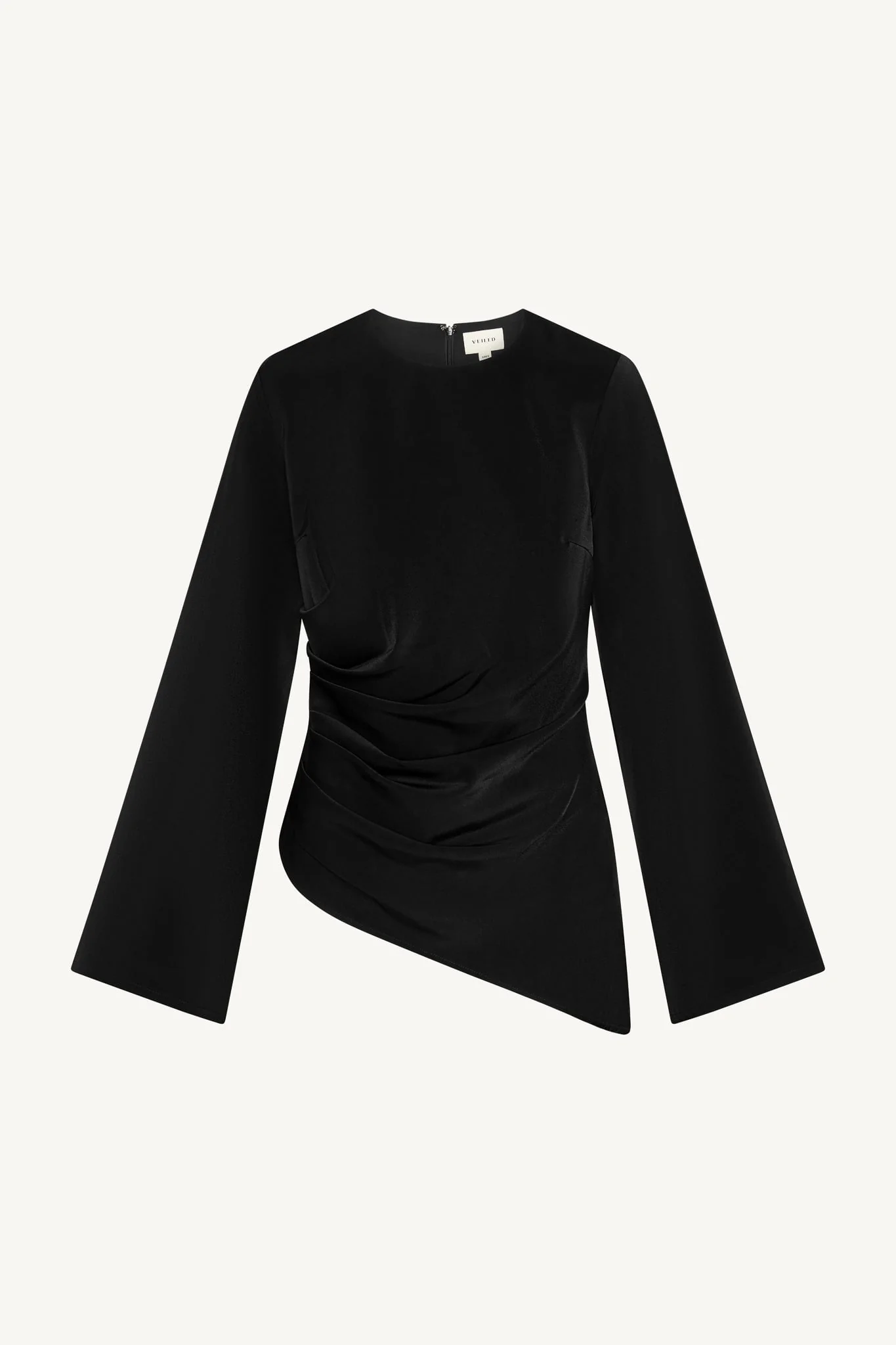 Asymmetric Drape Top - Black - Image 6