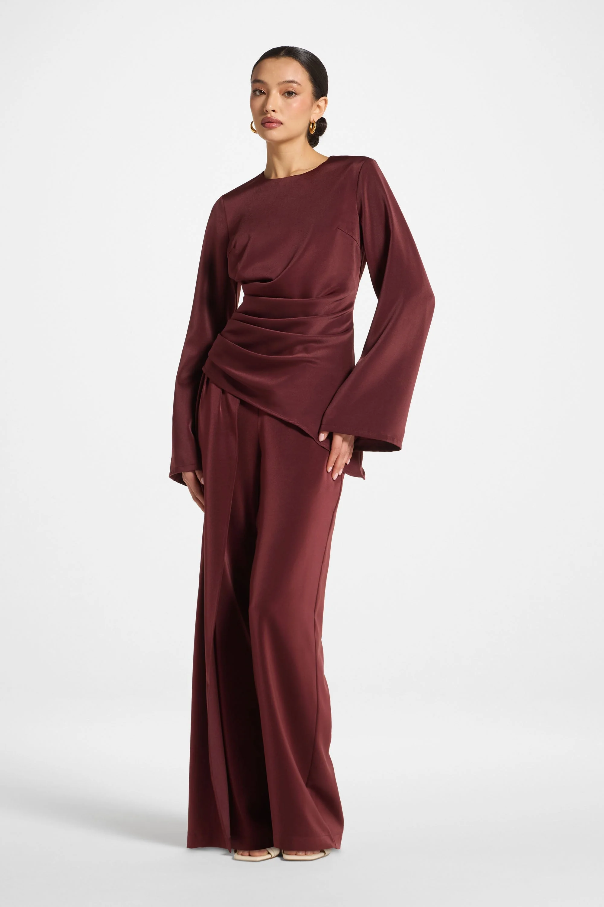 Asymmetric Drape Top - Fig - Image 3
