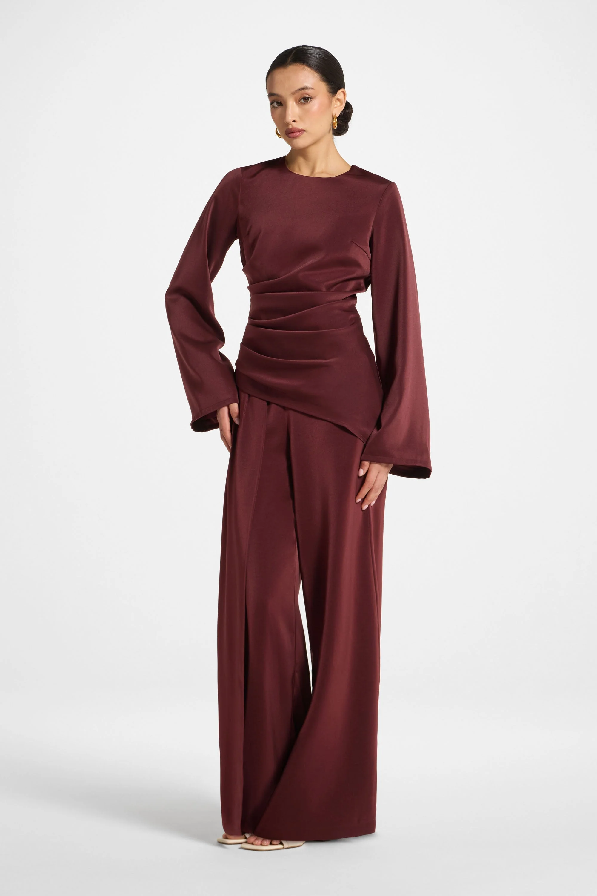 Asymmetric Drape Top - Fig - Image 5