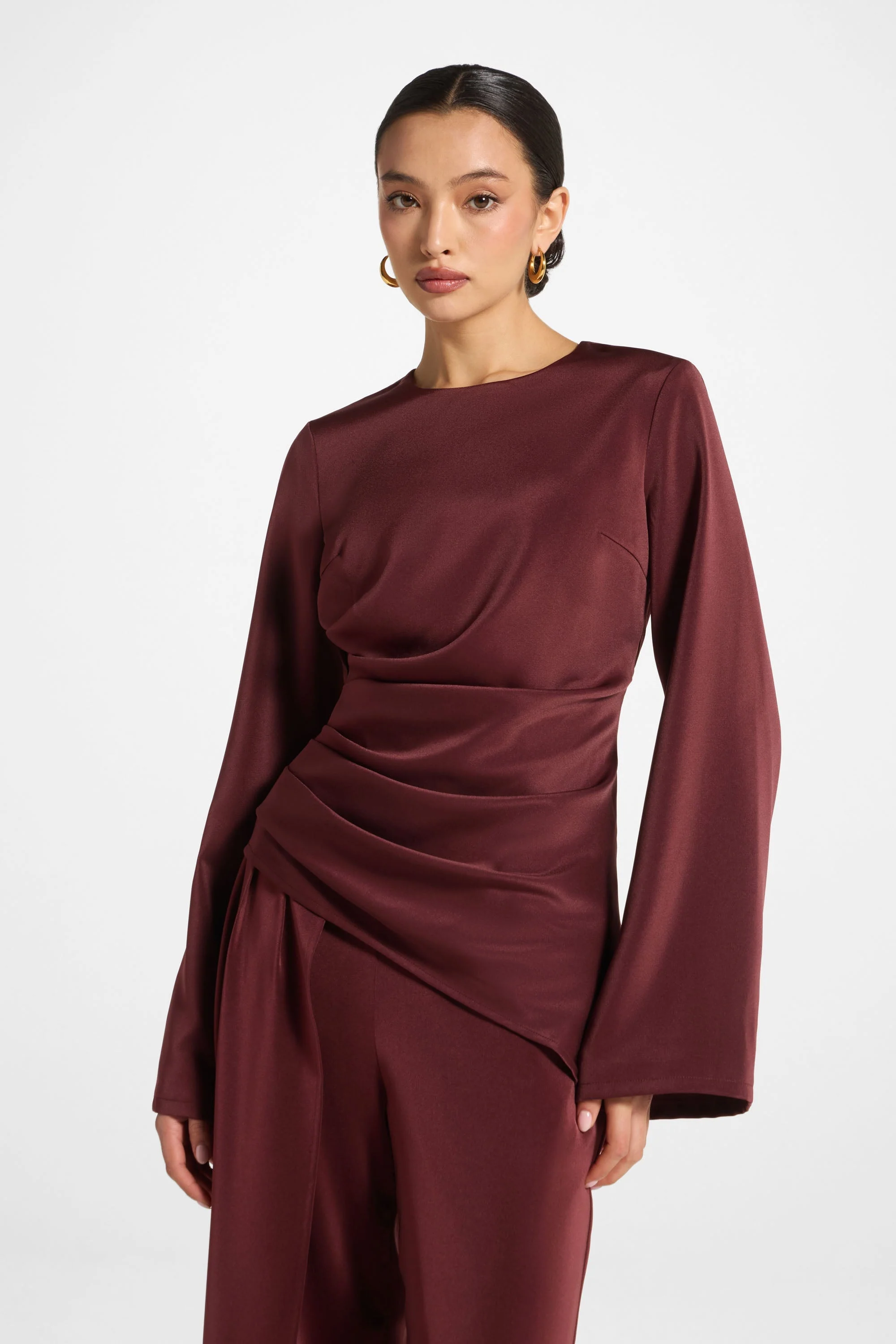 Asymmetric Drape Top - Fig - Image 7