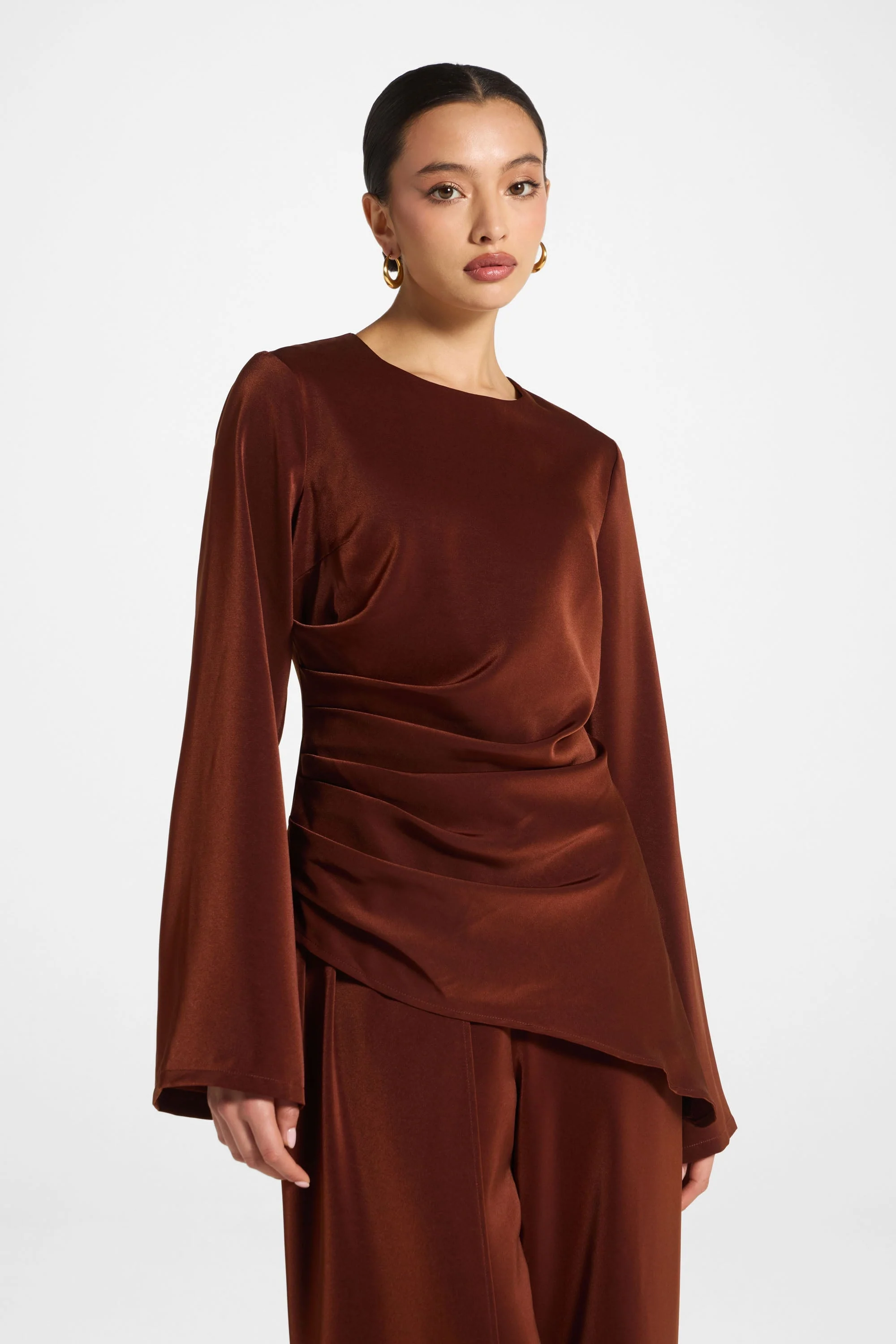 Asymmetric Drape Top - Spice - Image 6