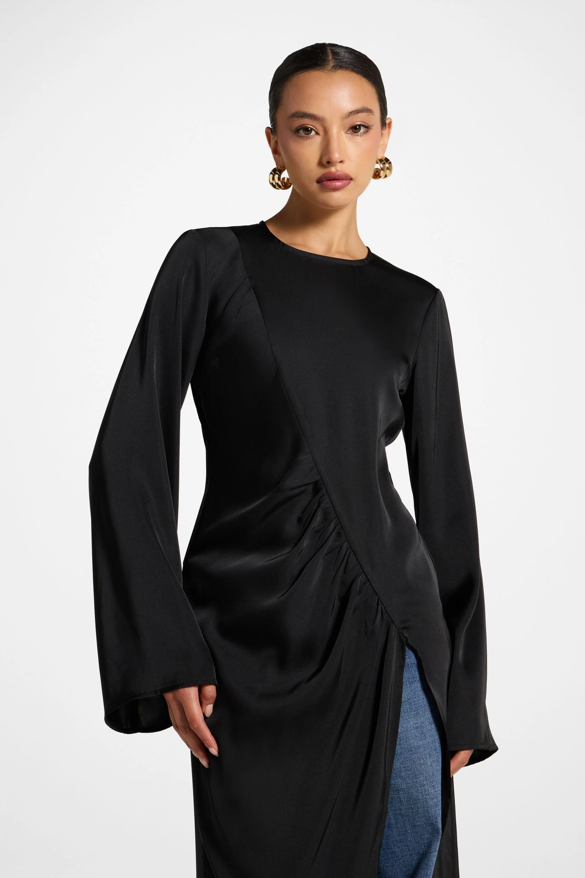 Asymmetric Midi Top - Black - Image 4