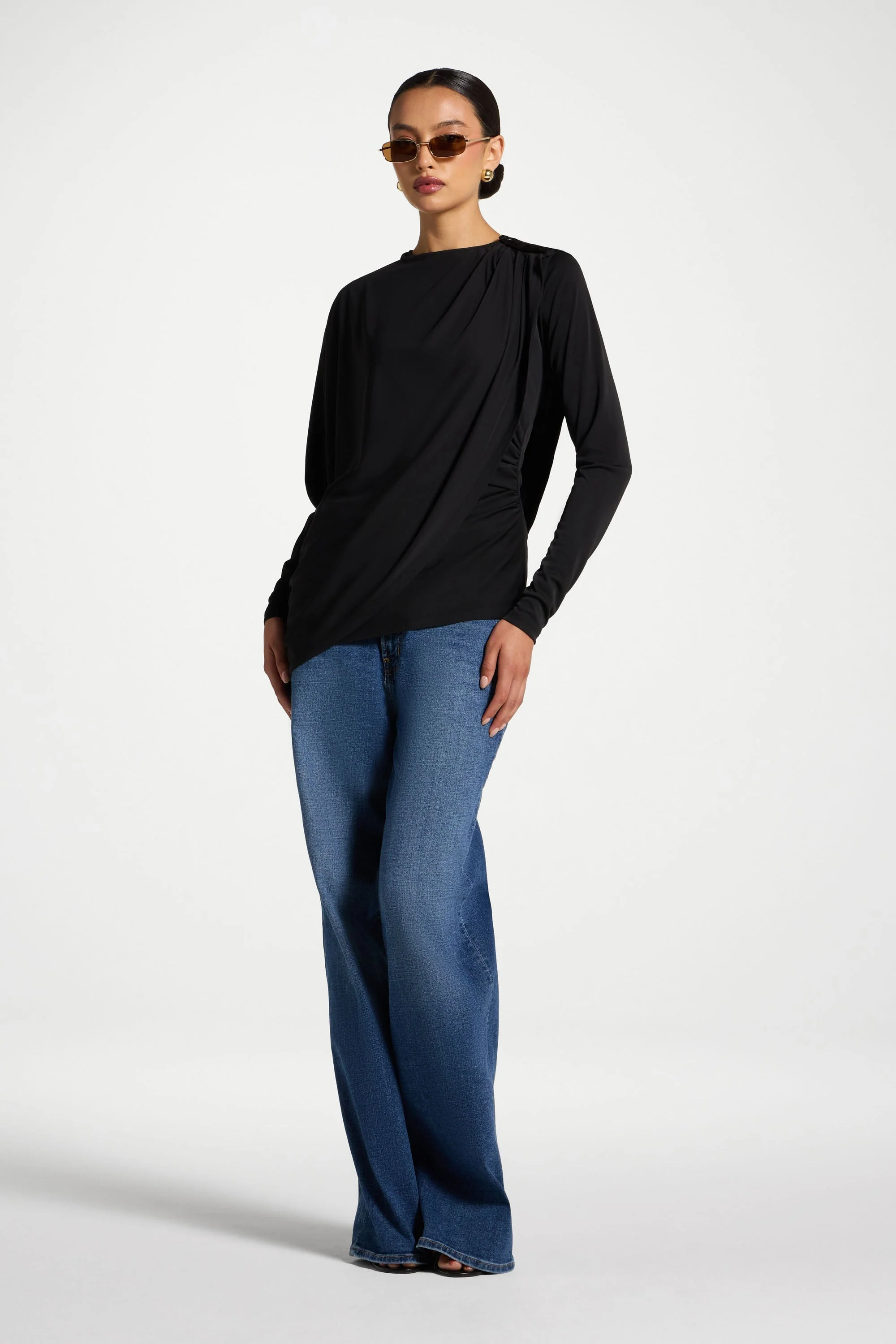 Asymmetric Top & Cape Set - Black - Image 8