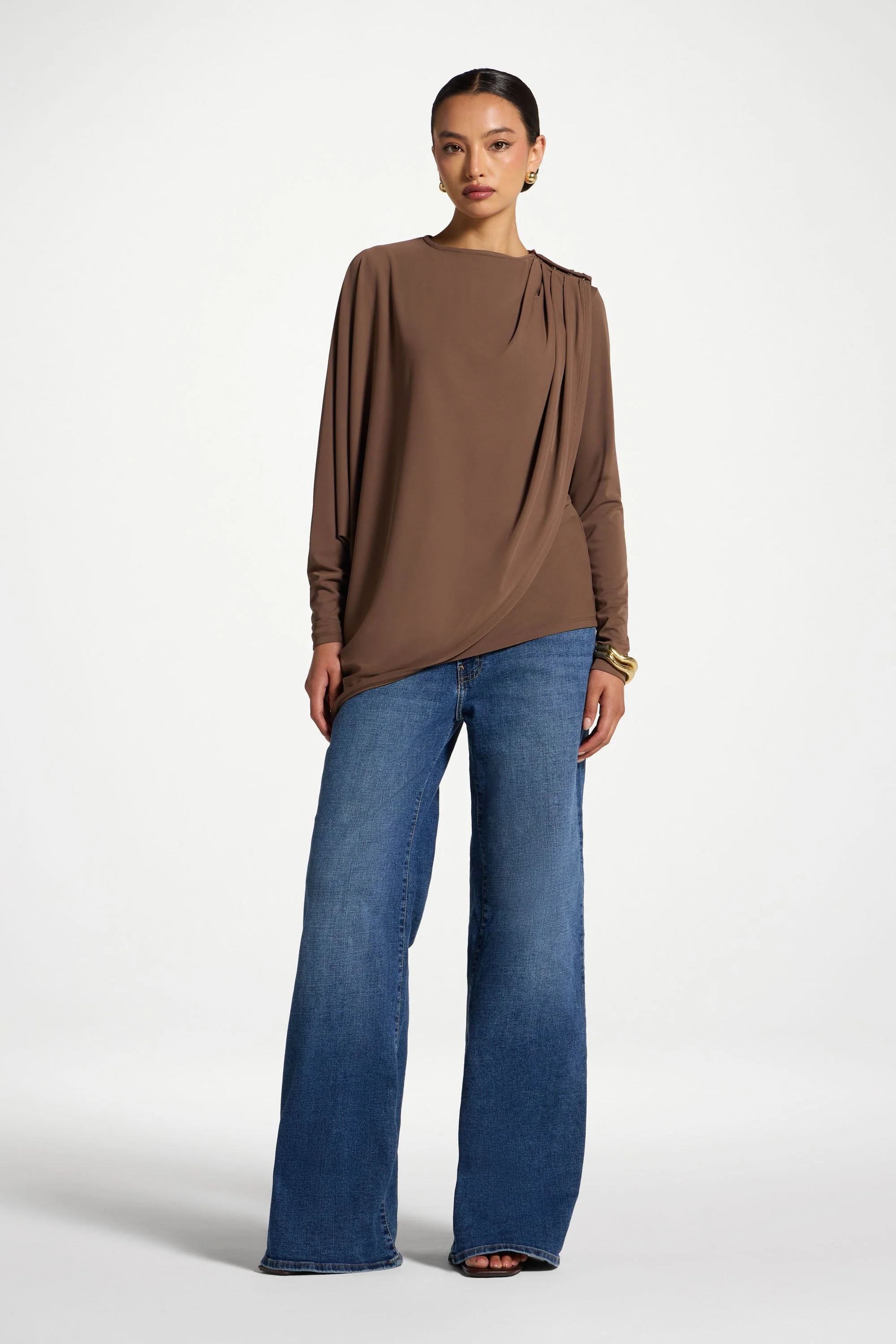 Asymmetric Top & Cape Set - Coffee Quartz - Image 10
