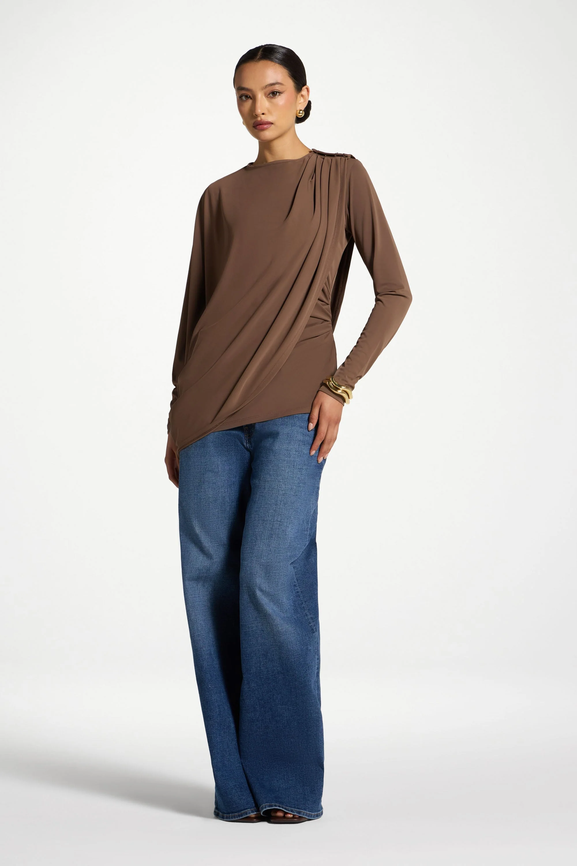 Asymmetric Top & Cape Set - Coffee Quartz - Image 11