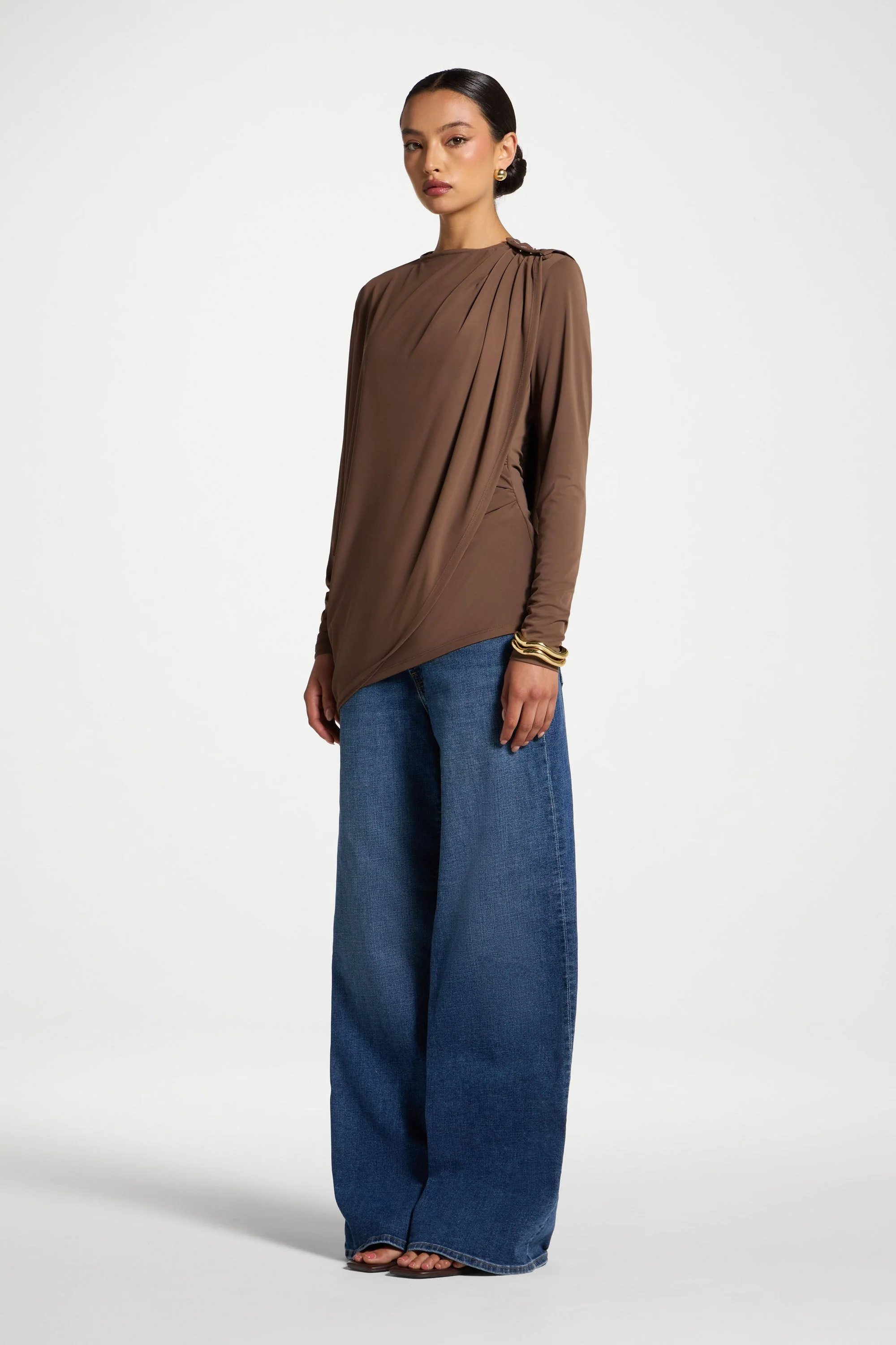 Asymmetric Top & Cape Set - Coffee Quartz - Image 12