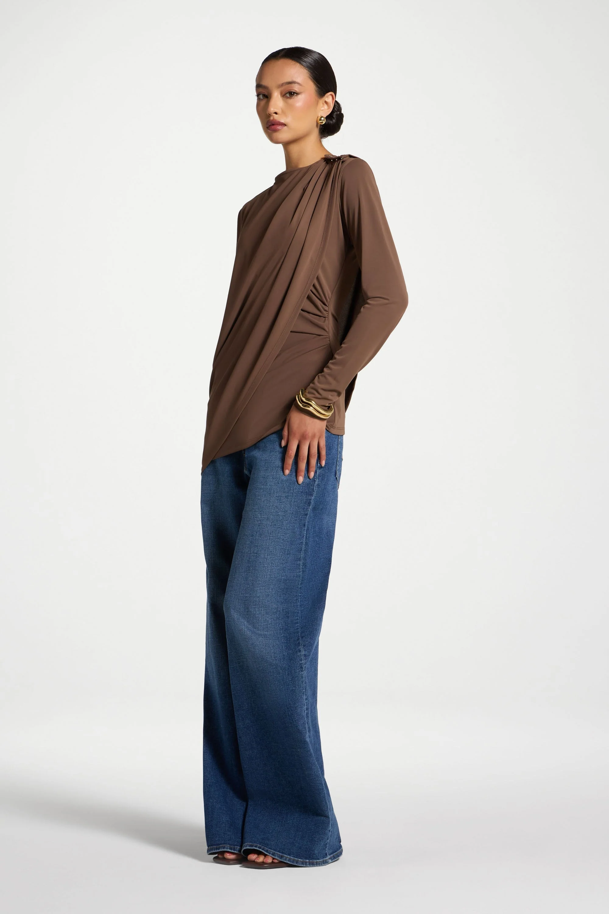 Asymmetric Top & Cape Set - Coffee Quartz - Image 13
