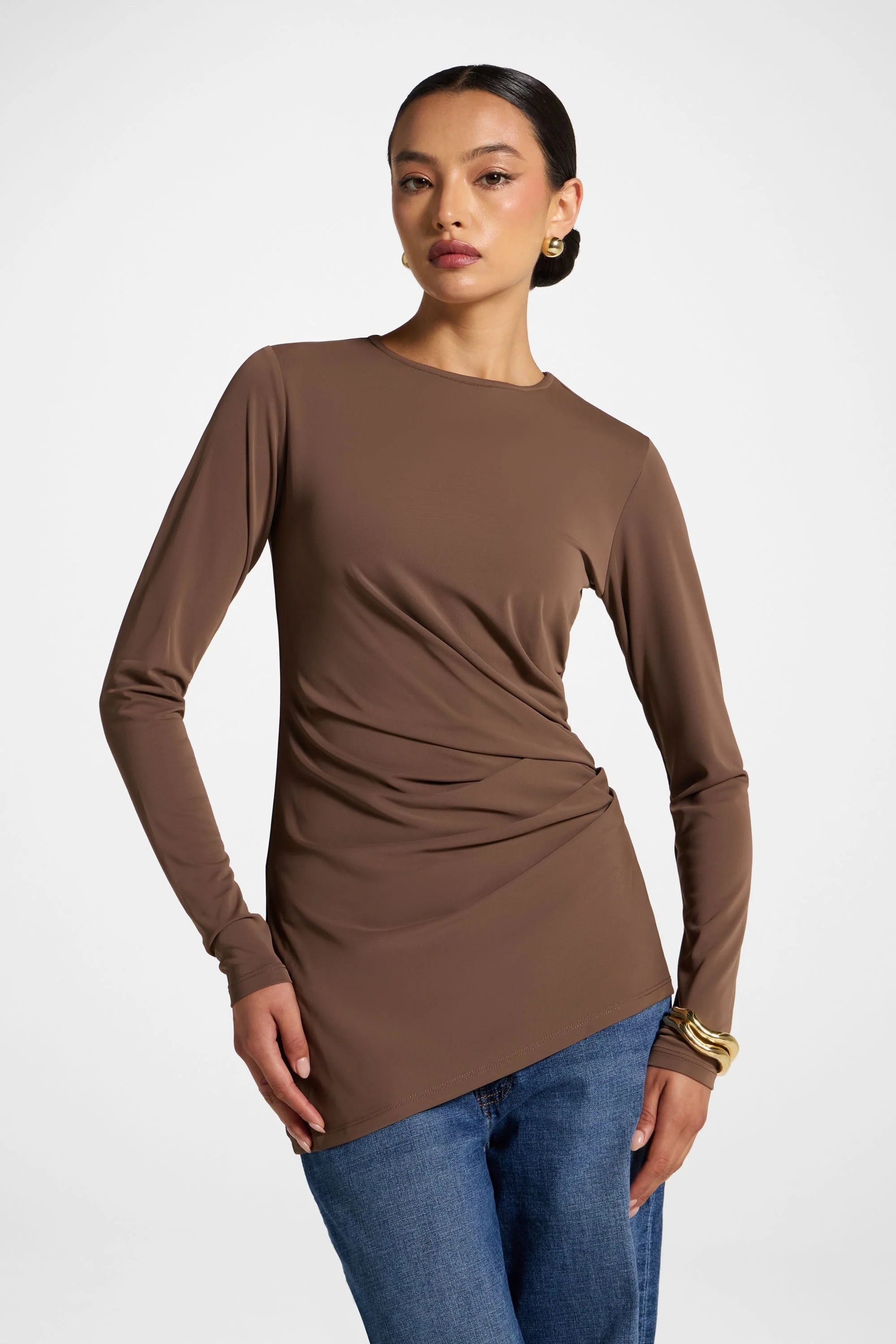 Asymmetric Top & Cape Set - Coffee Quartz - Image 8