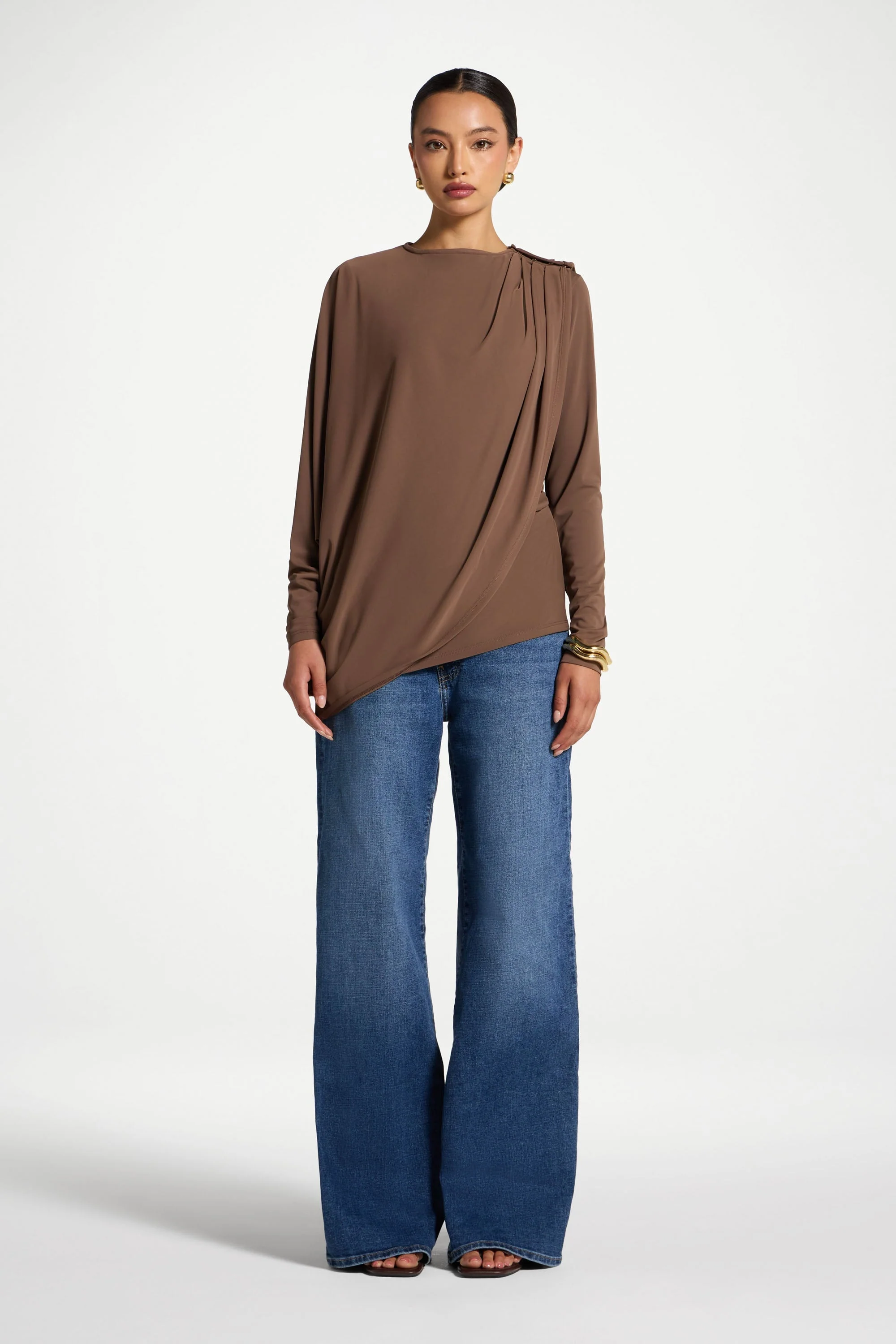 Asymmetric Top & Cape Set - Coffee Quartz - Image 9