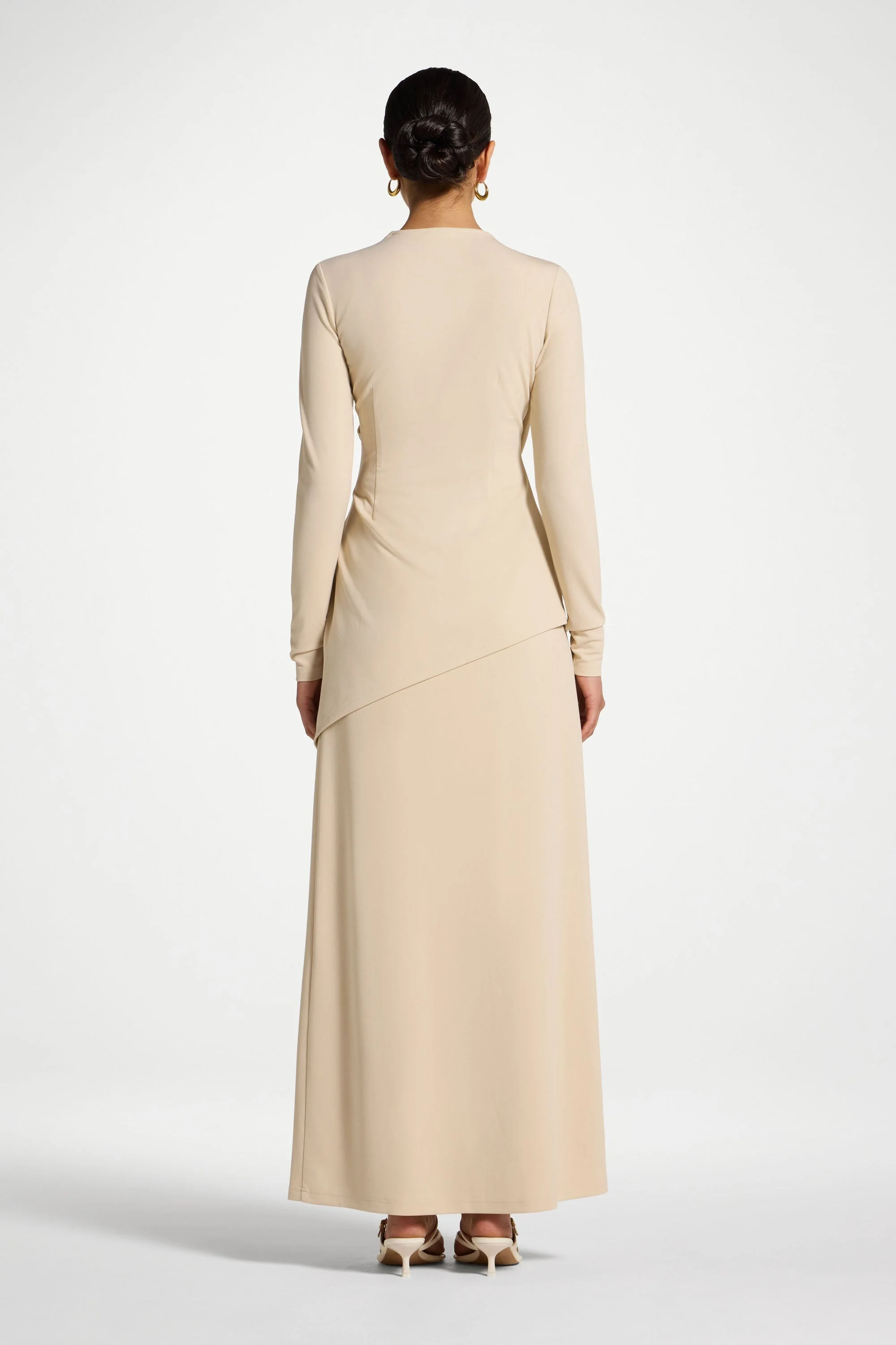 Asymmetric Rouched Shoulder Top - Cloud - Image 5
