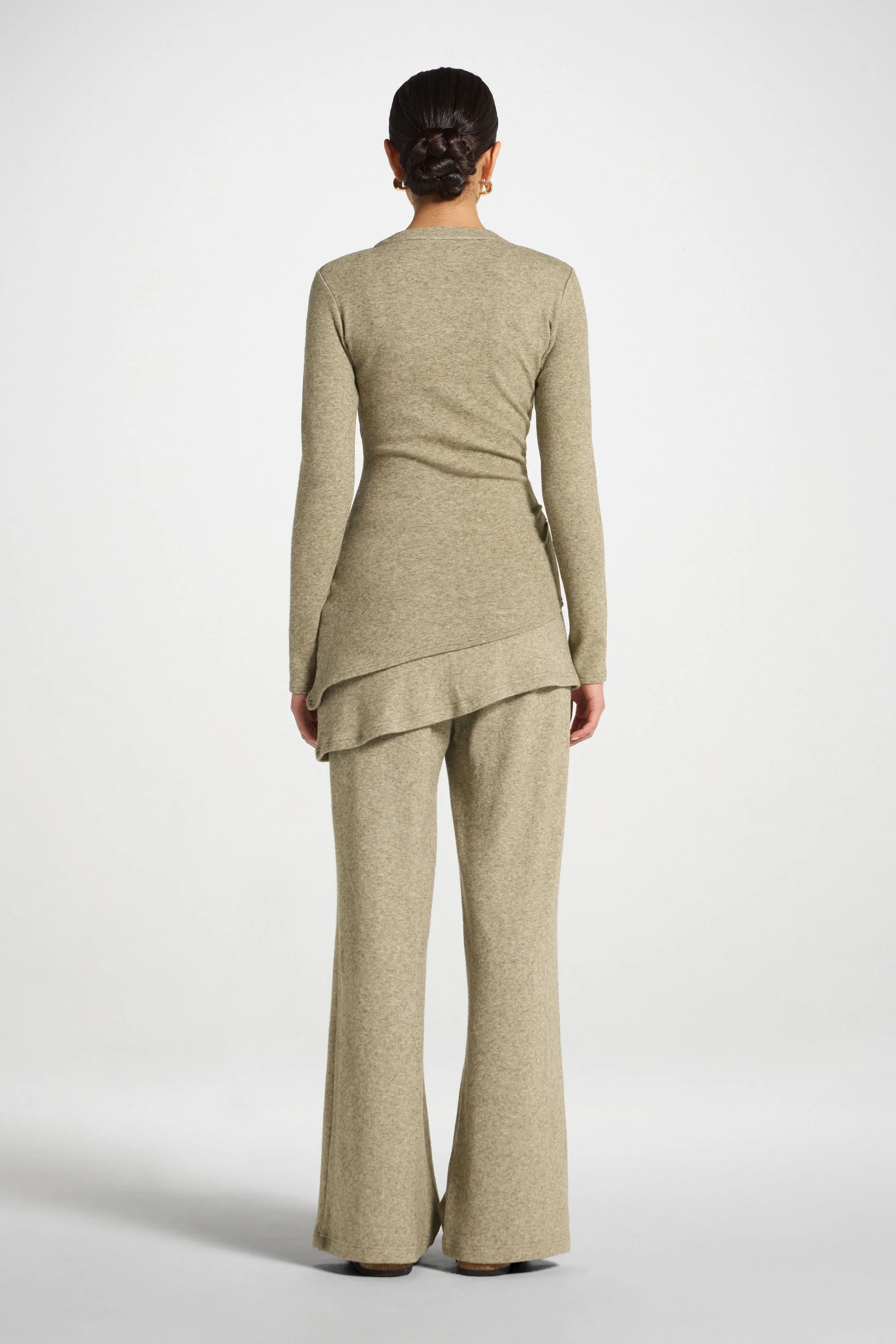 Asymmetric Rouched Top - Olive - Image 6