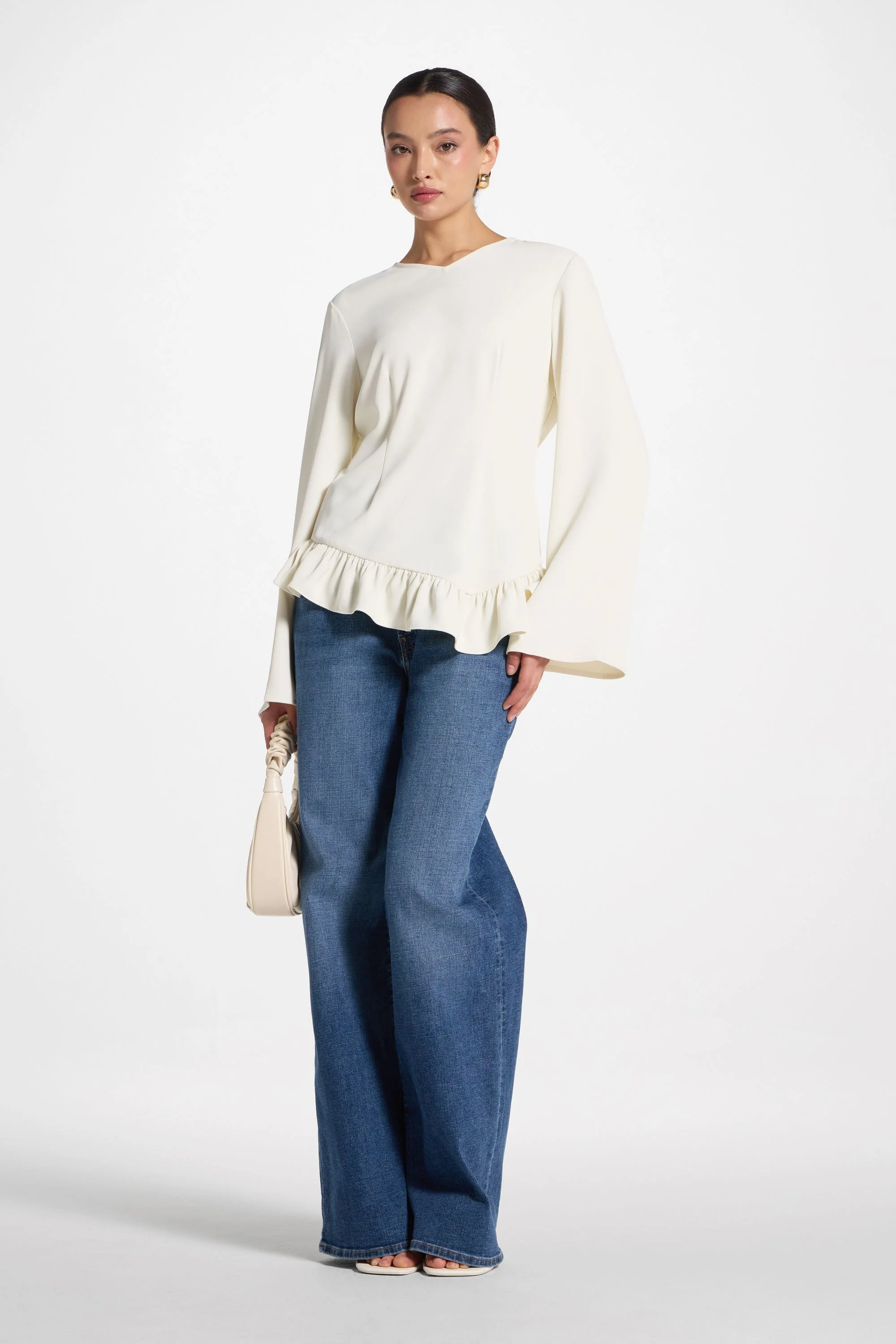 Asymmetric Ruffle Top - Moonlight - Image 3