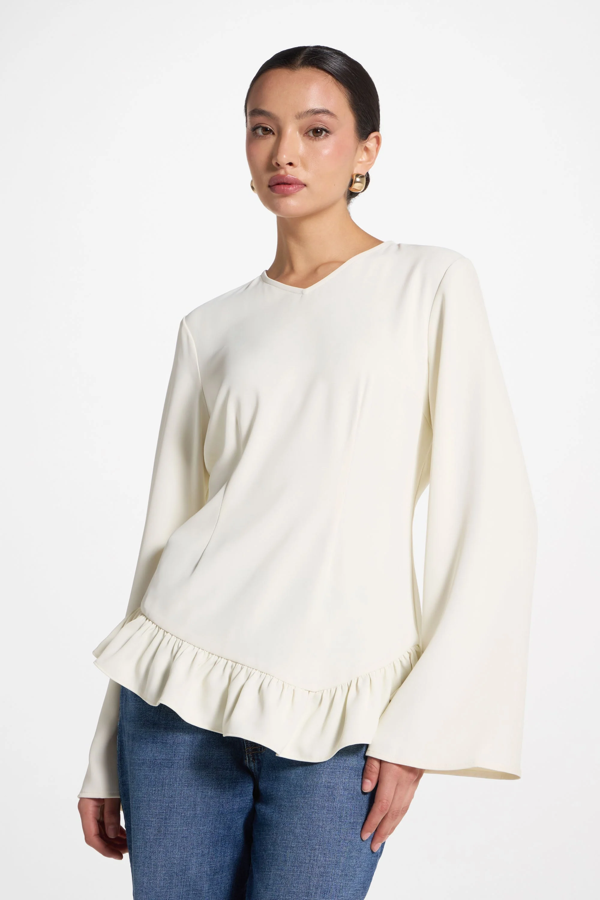 Asymmetric Ruffle Top - Moonlight - Image 4