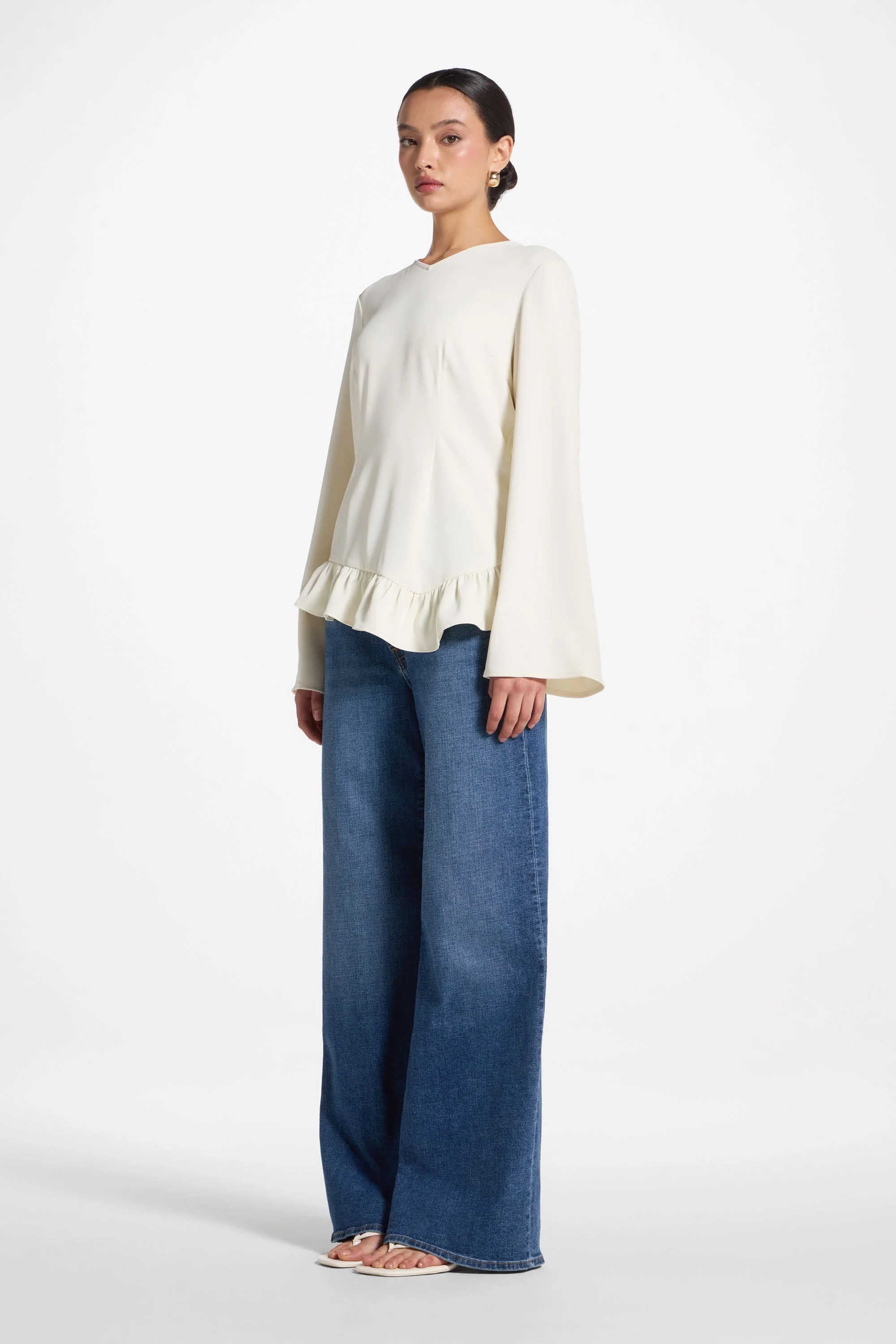 Asymmetric Ruffle Top - Moonlight - Image 5