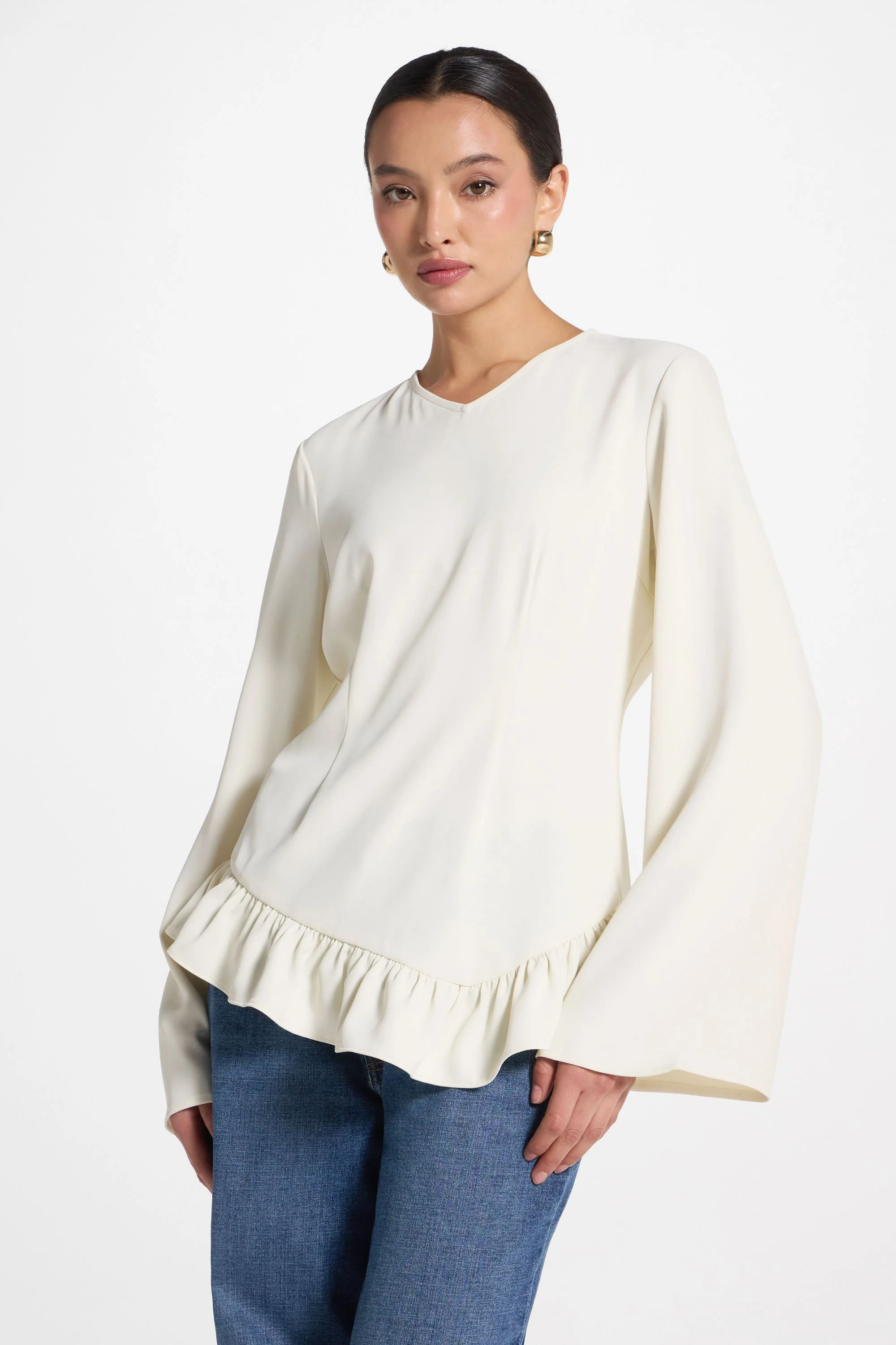 Asymmetric Ruffle Top - Moonlight - Image 7