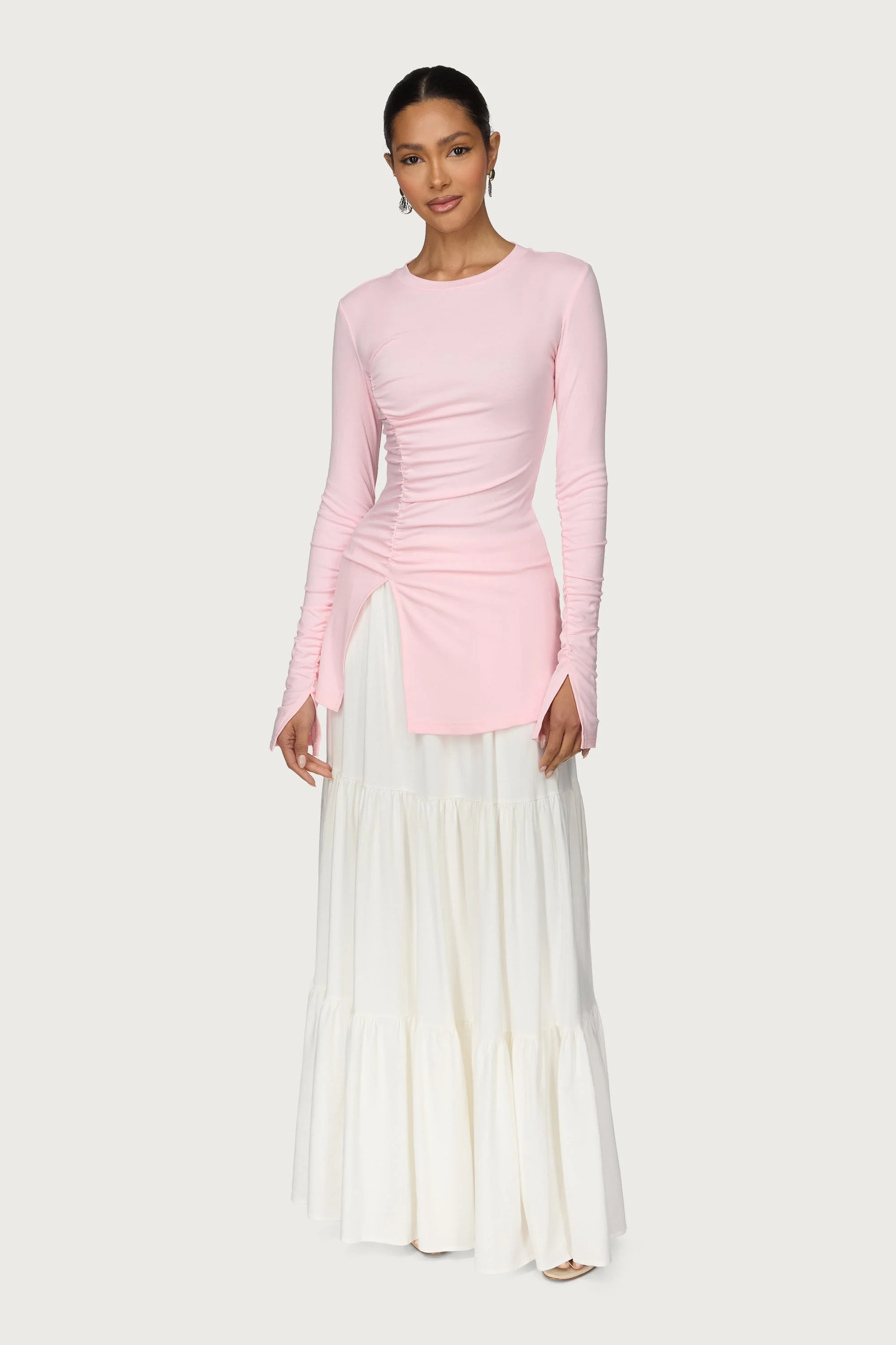 Asymmetric Side Slit Top - Pink - Image 3