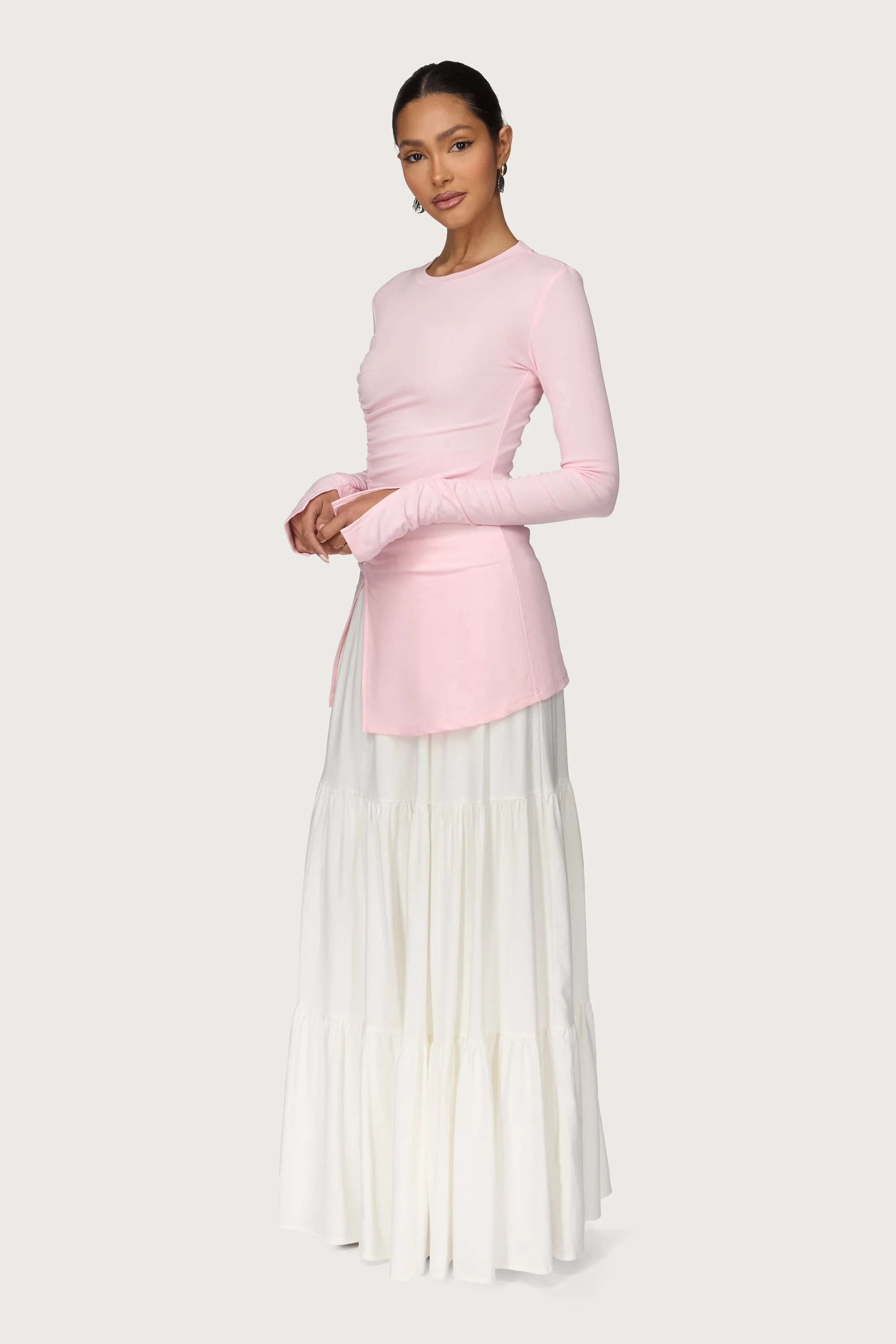 Asymmetric Side Slit Top - Pink - Image 4