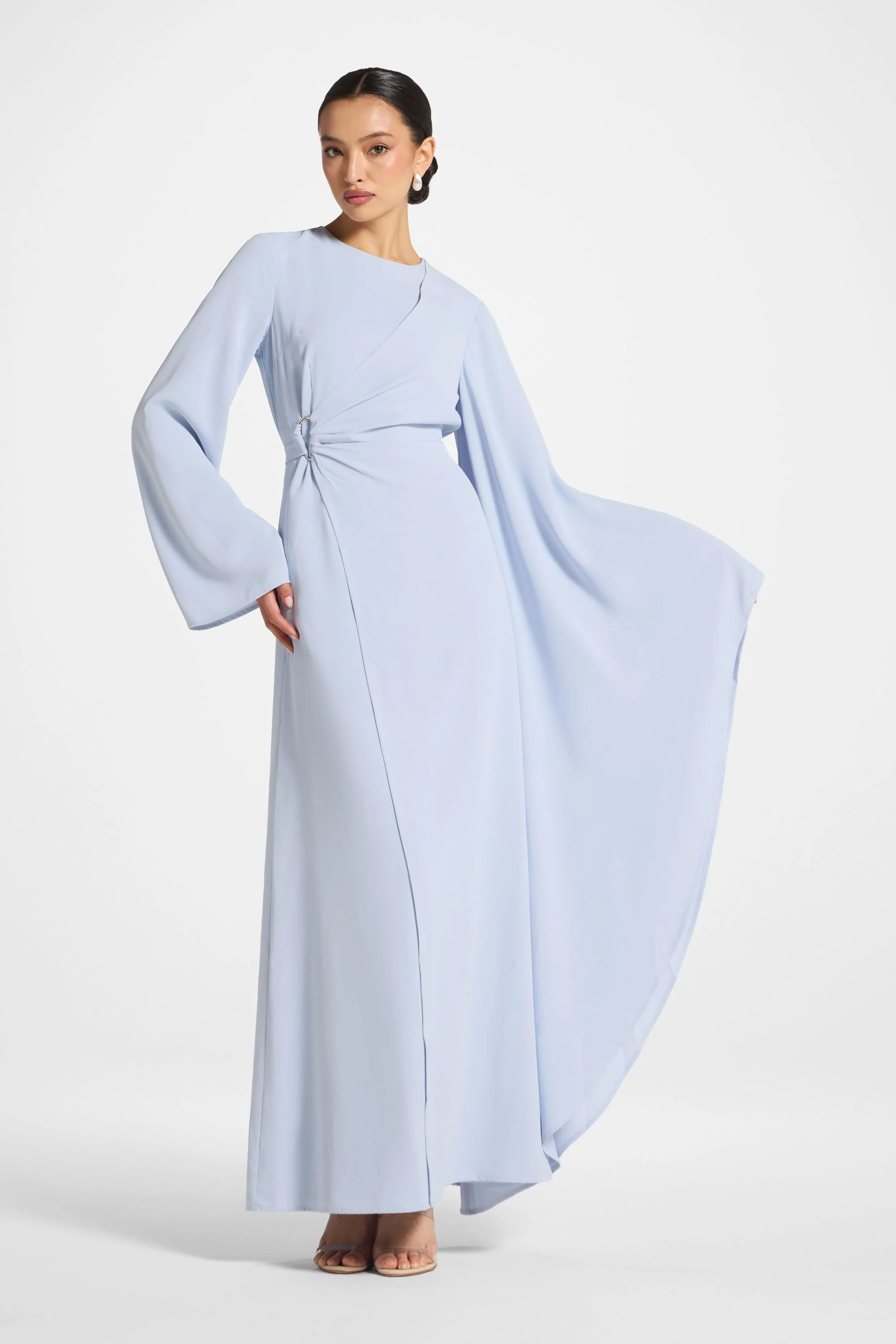 Asymmetric Sleeve Maxi Dress - Frost - Image 4