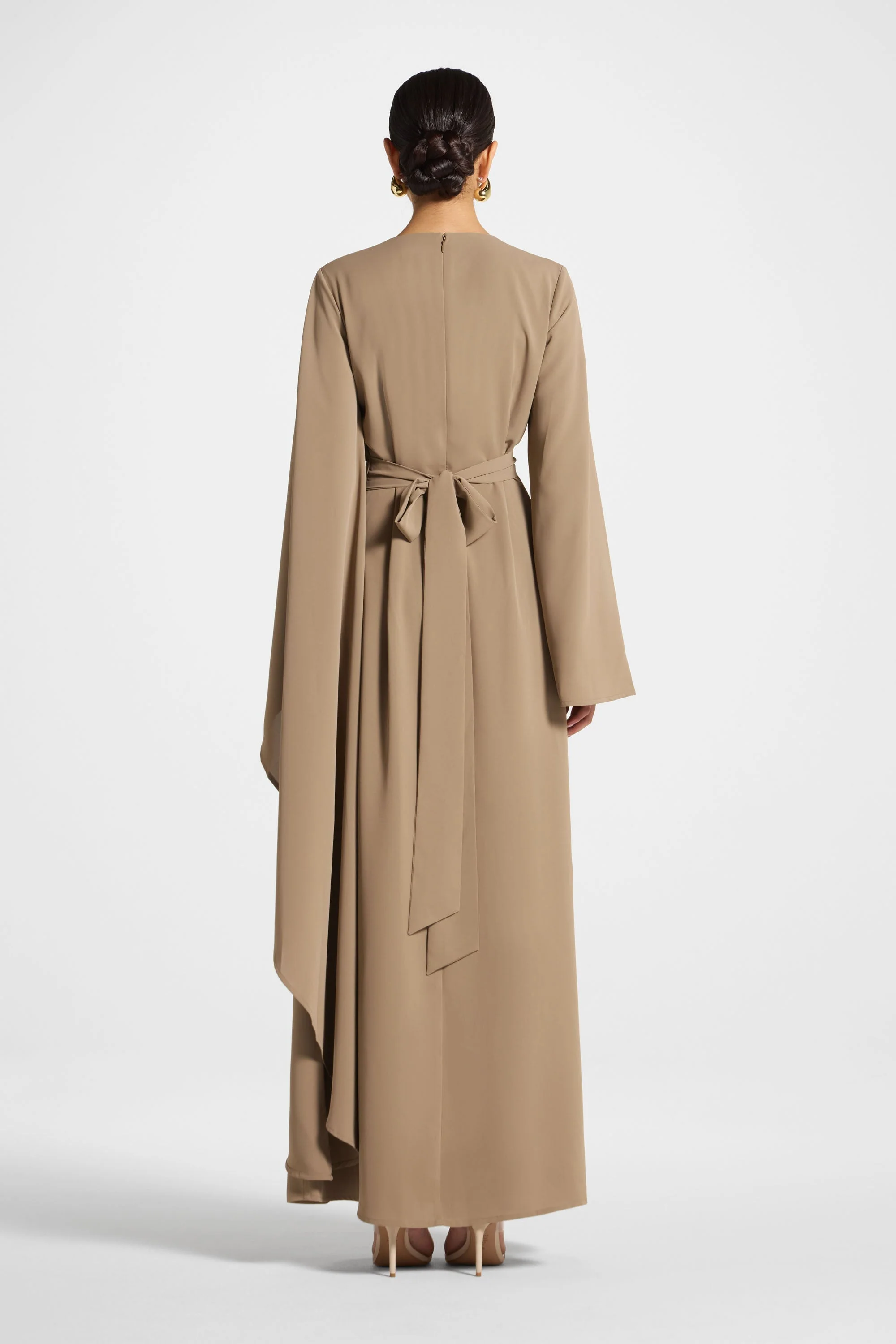 Asymmetric Sleeve Maxi Dress - Vetiver - Image 6