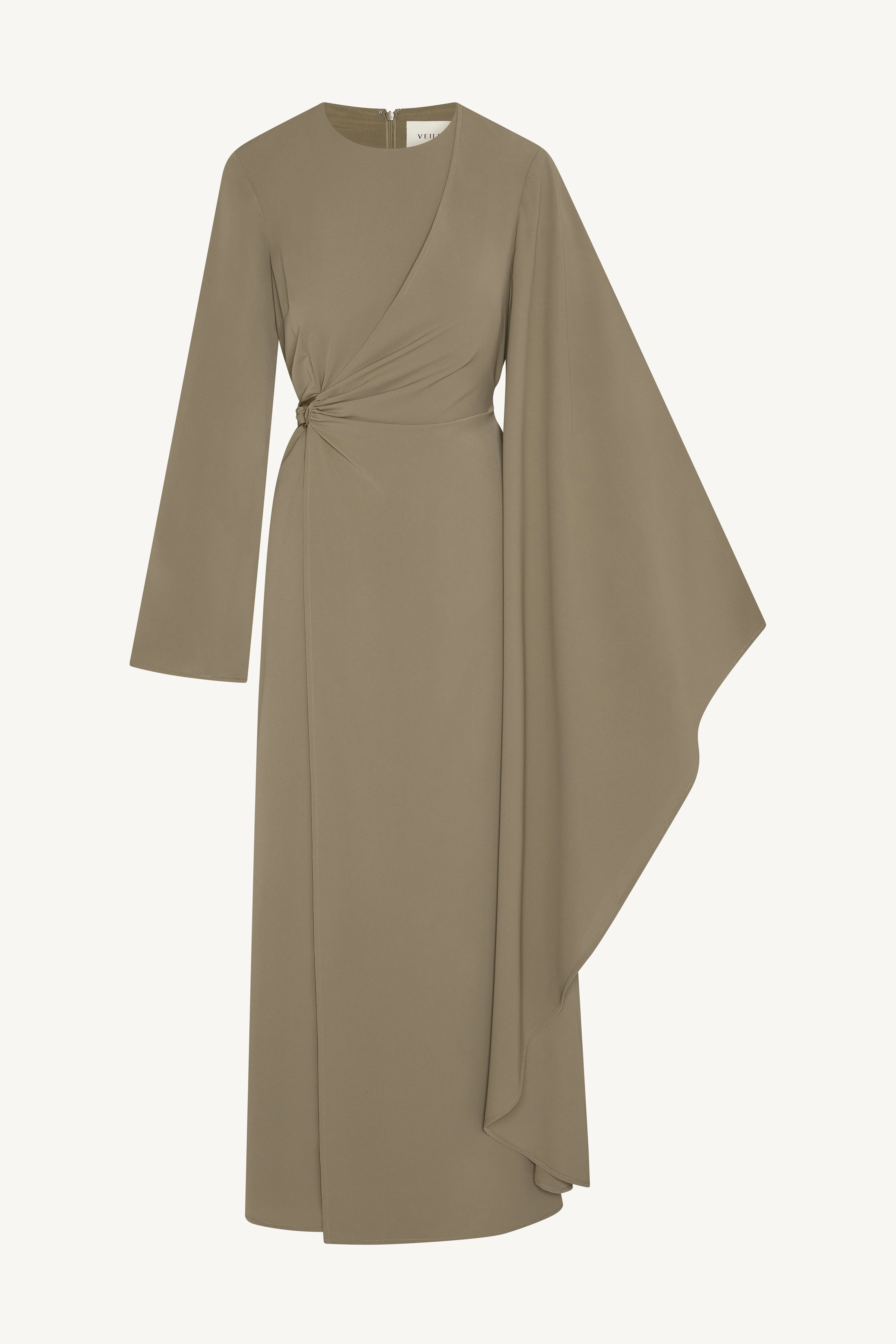 Asymmetric Sleeve Maxi Dress - Vetiver - Image 8