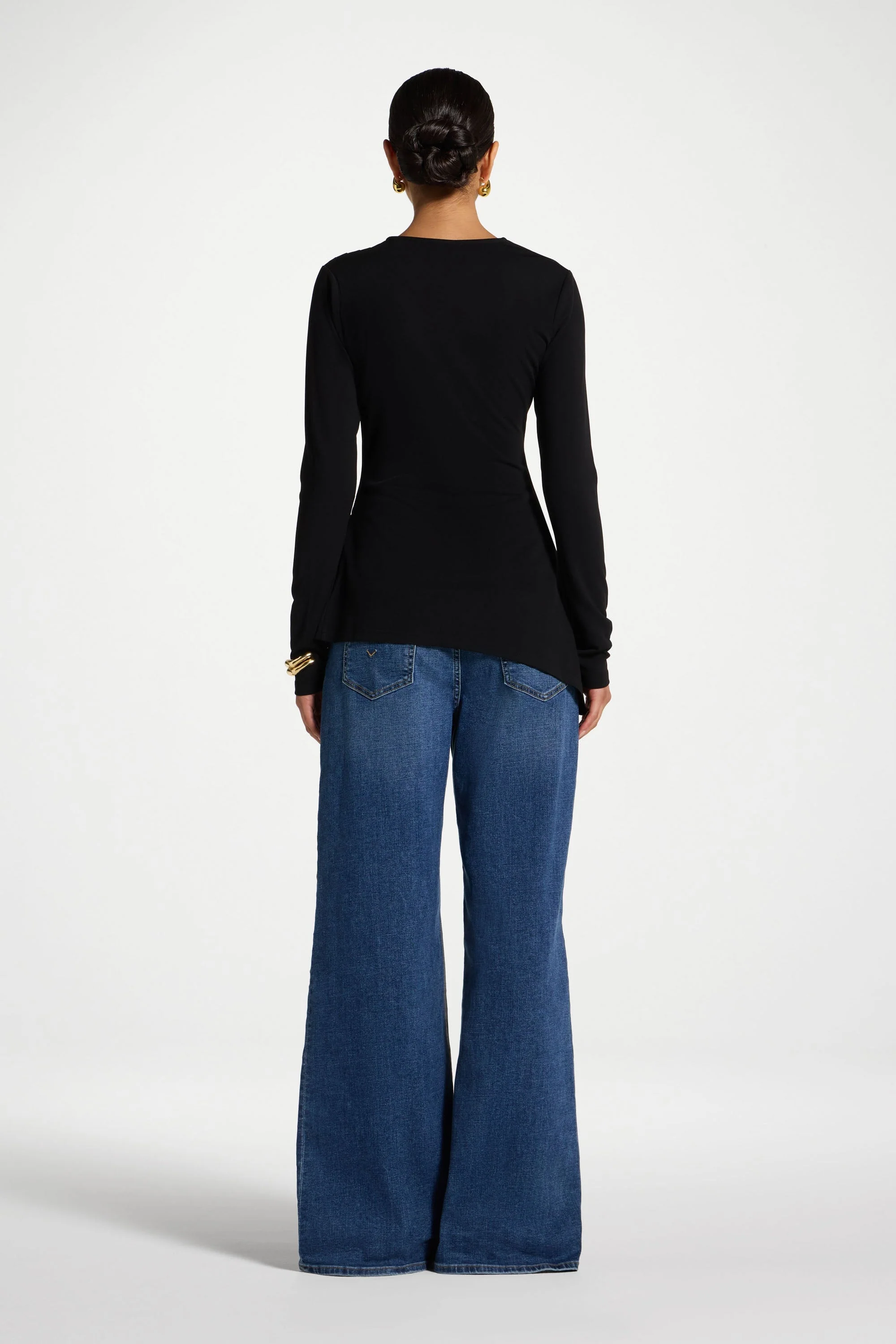 Asymmetric Stretch Top - Black - Image 6