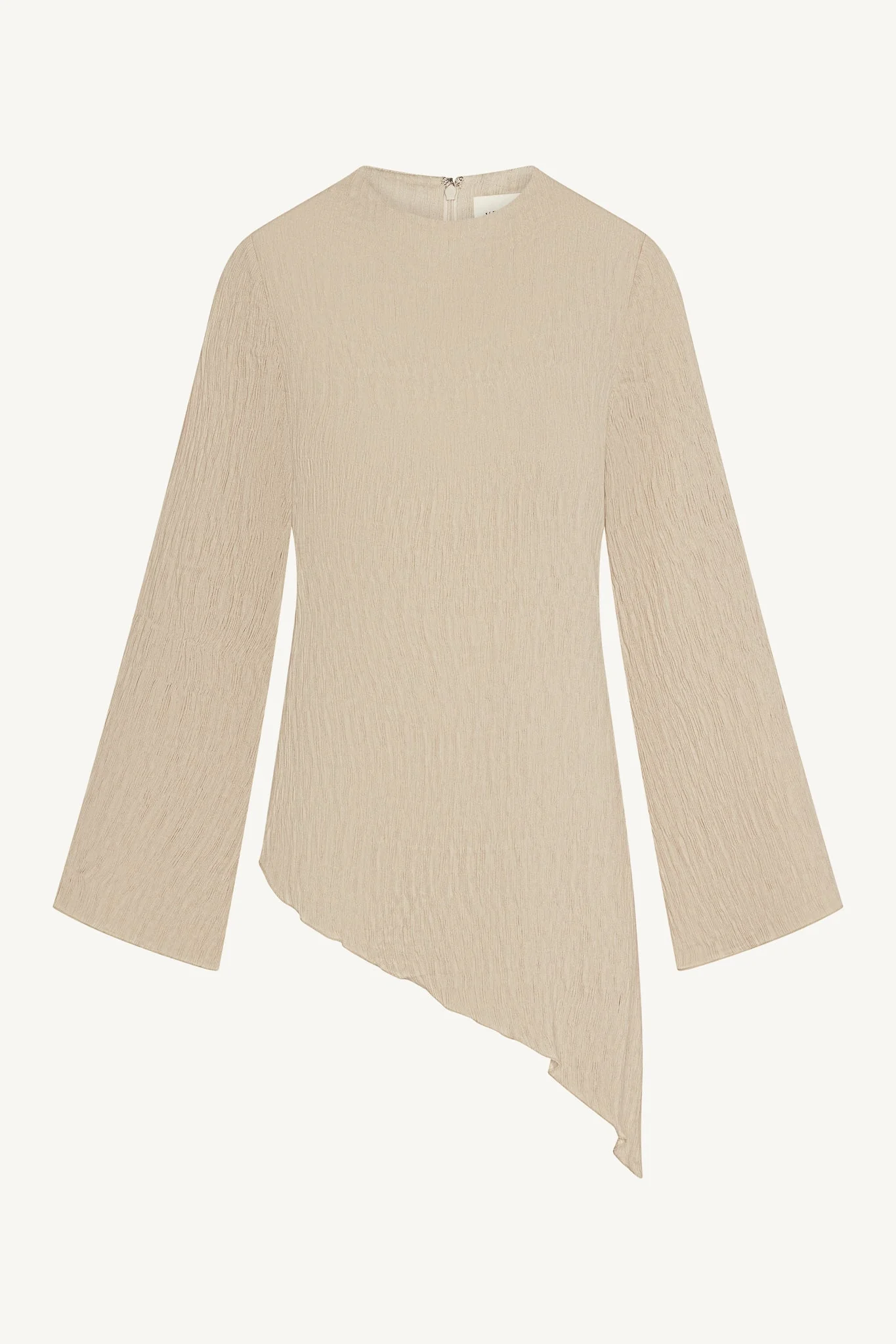 Asymmetric Textured Top - Stone - Image 8