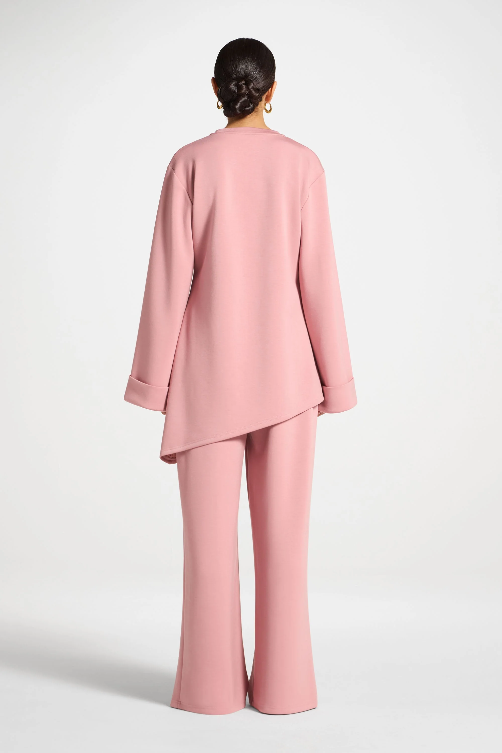 Asymmetric Top & Pants Set - Blush - Image 4